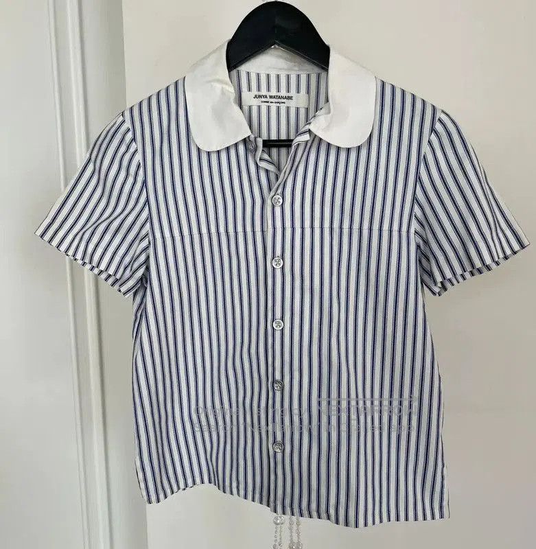 Junya Watanabe Junya Watanabe Striped Short Sleeve Shirt . Size S / US 4 / IT 40 - 2 Thumbnail