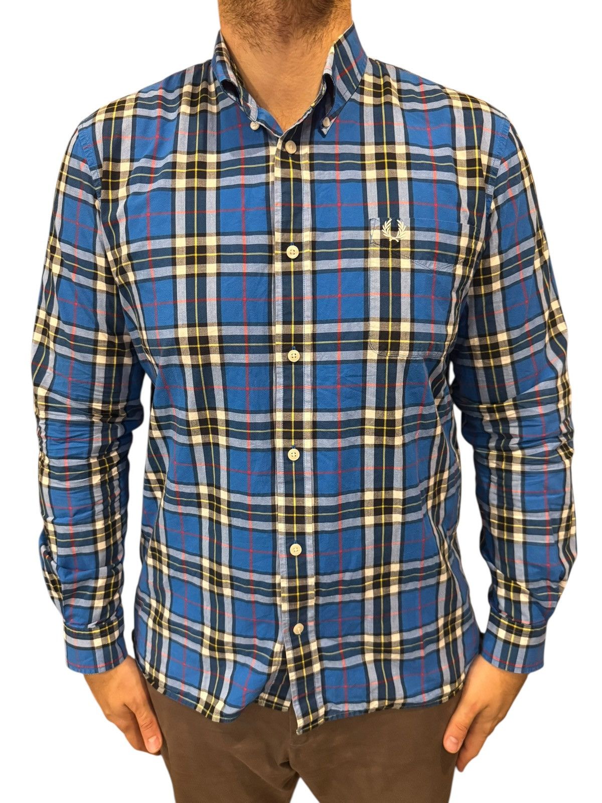 Fred Perry Fred Perry Logo Checked Button Up Long Sleeve Shirt XL Size US XL / EU 56 / 4 - 1 Thumbnail