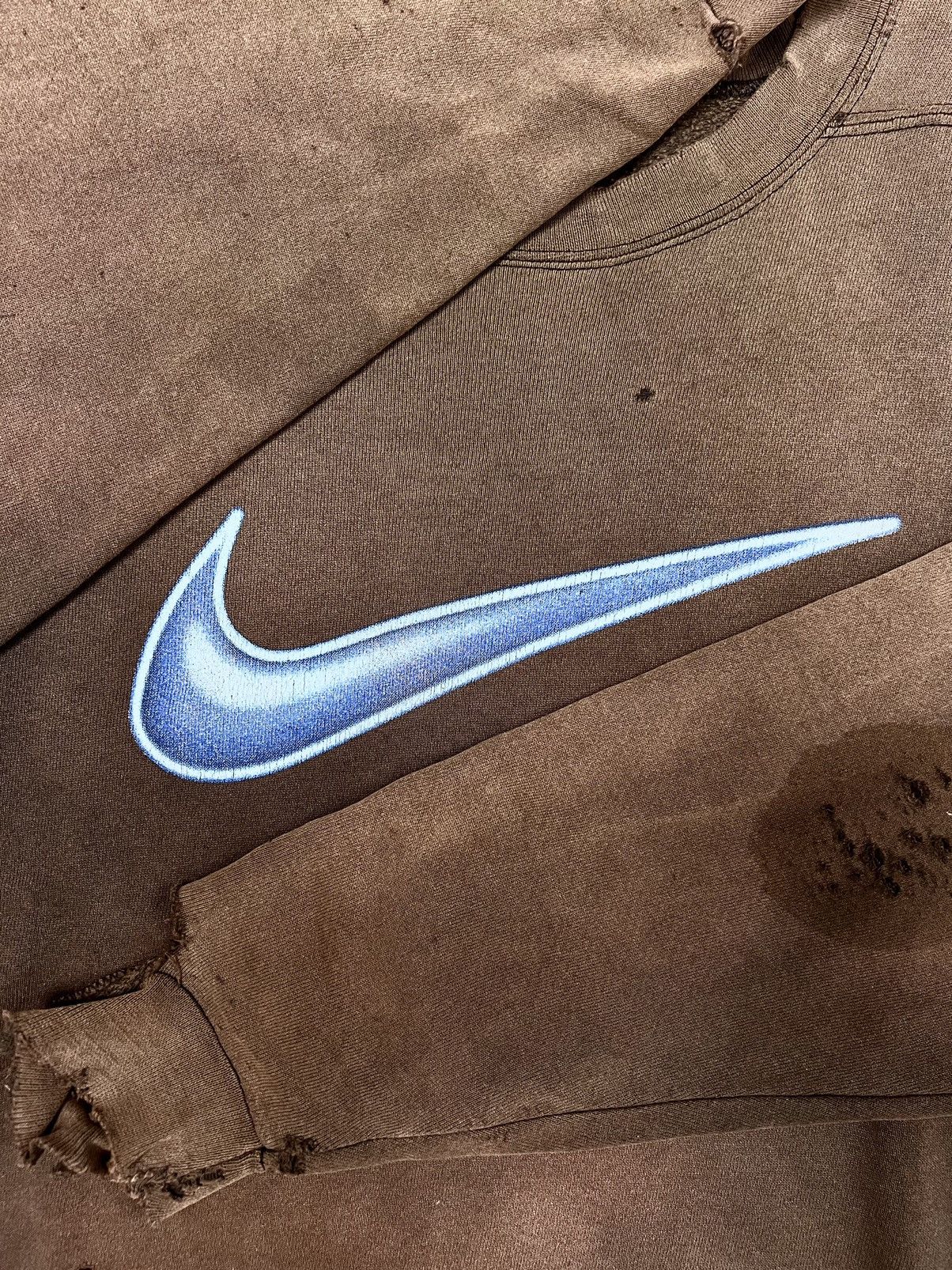 Nike 1990s Nike Bigswoosh Distressed Sweatshirt Destroyed Faded Size US M / EU 48-50 / 2 - 7 Thumbnail