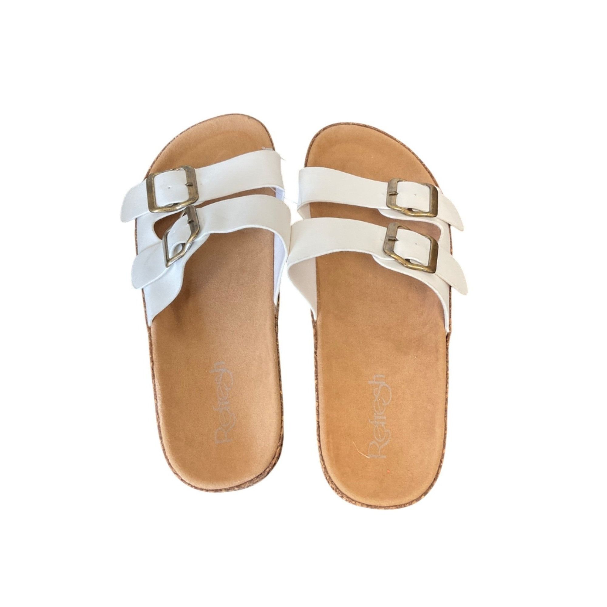 Other Women's White Buckle Sandals Platform Cork Slides Sandals S Size US 7 / IT 37 - 2 Thumbnail