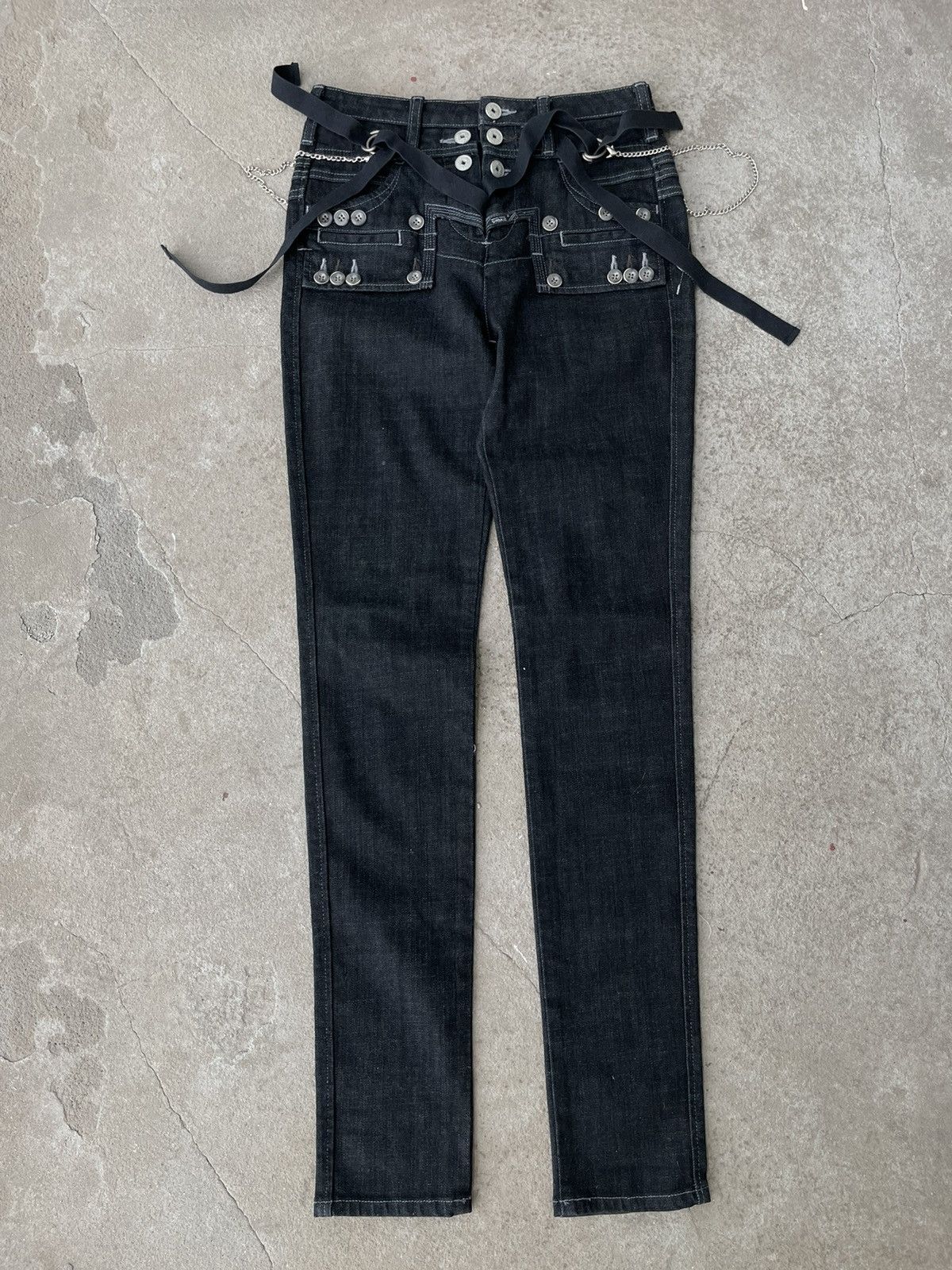 Marithe + Francois Girbaud MARITHE FRANCOIS GIRBAUD M+FG Y2K BONDAGE SKINNY JEANS Size US 28 / EU 44 - 1 Thumbnail