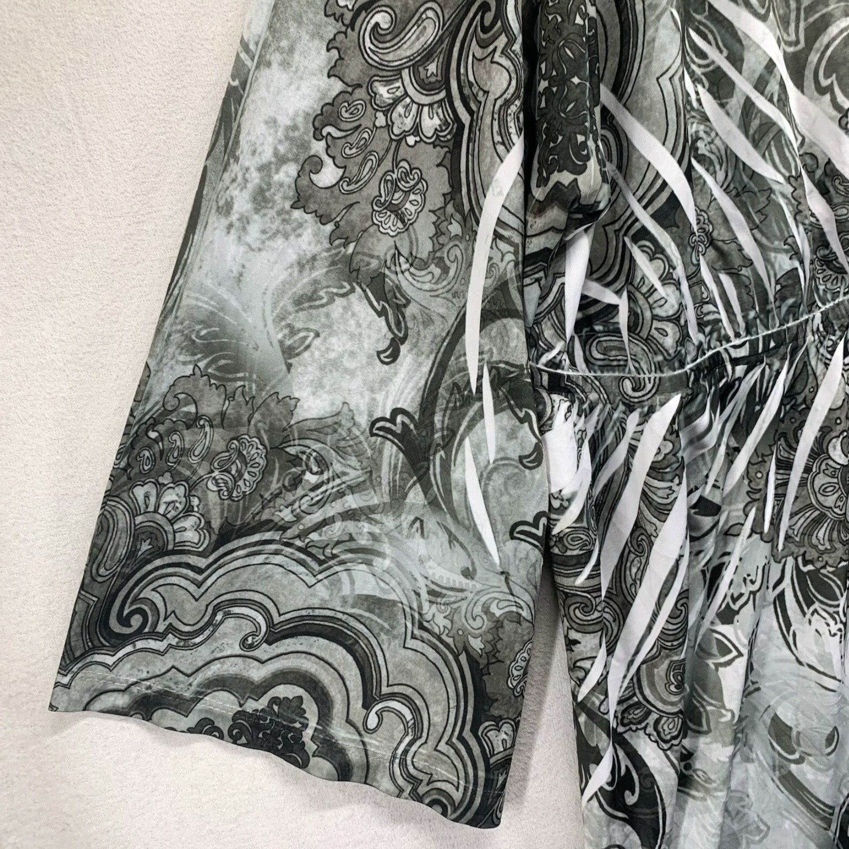 Faded Glory Faded Glory Tunic Blouse 3X Women Gray Geometric Boho Art 3/4 Sleeve Boat Neck Pullover Rhinestone Plus Size Ladies Fashion Size XXL / US 16-18 / IT 52-54 - 7 Thumbnail