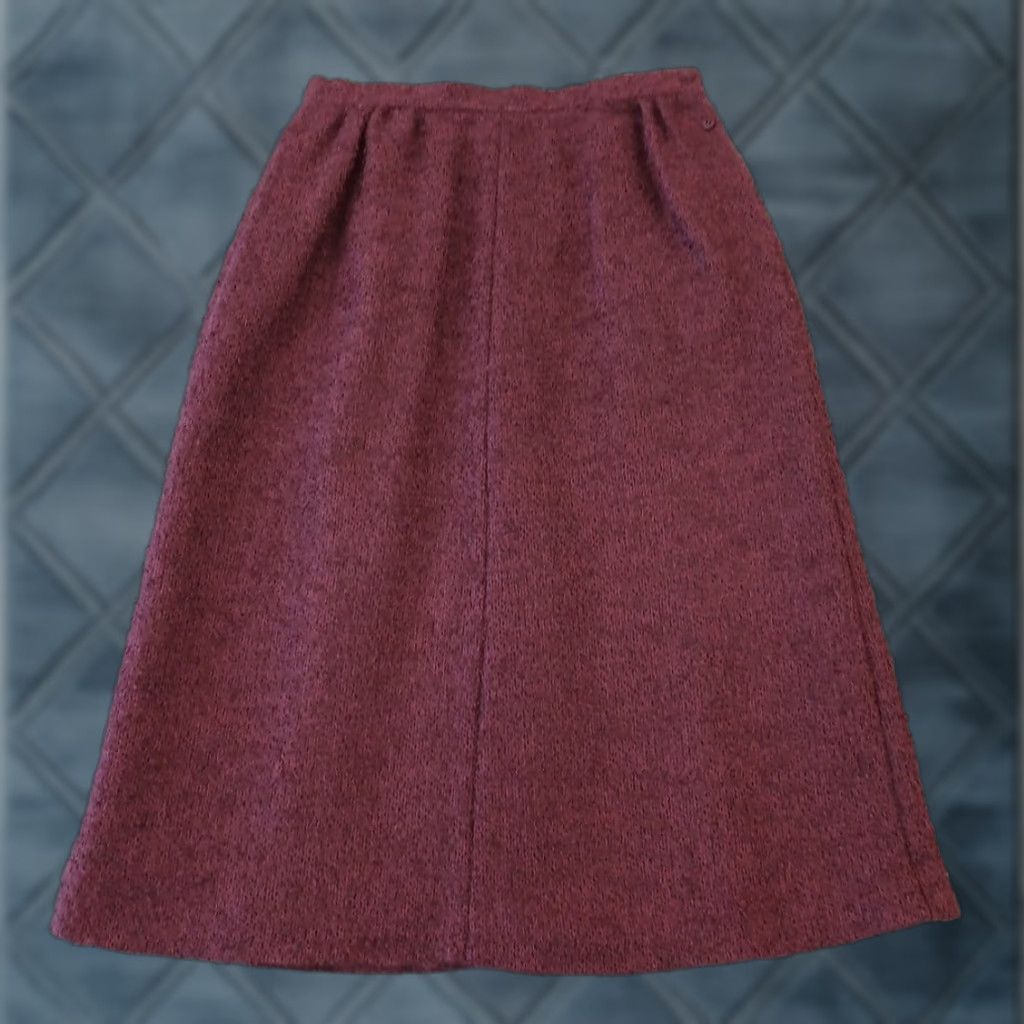 Jaeger VINTAGE Jaeger Skirt Woman Long A-Line Purple 16 Mohair Wool Alpaca Lined Pockets Made In Great Britain Size 38" / US 16 / IT 52 - 1 Thumbnail