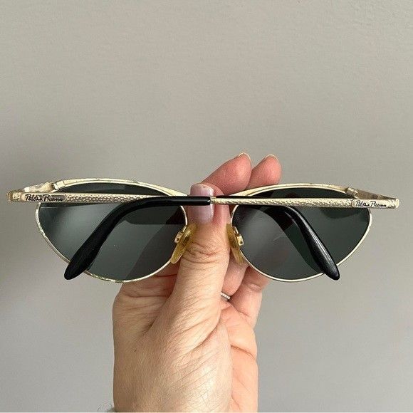 Paloma Picasso Vintage Paloma Picasso Gold Oval Cat Eye Sunglasses 🇩🇪 Size ONE SIZE - 12 Thumbnail