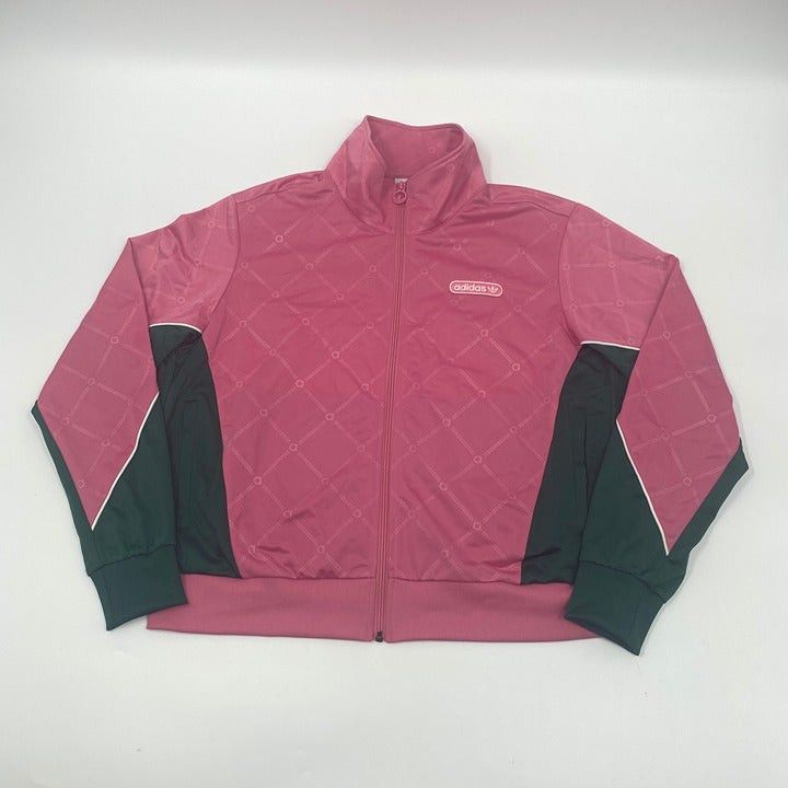 Pink and green adidas jacket store