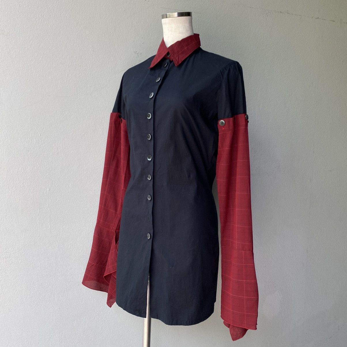 Jean Paul Gaultier JUNIOR GAULTIER Black & Red Contrast Sleeve Shirt Size S / US 4 / IT 40 - 21 Thumbnail