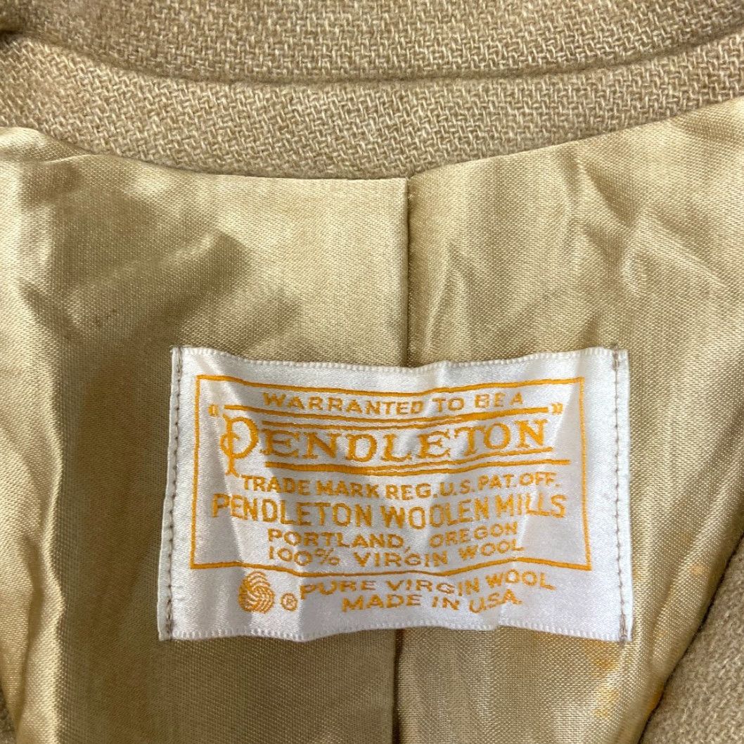 Pendleton VTG Pendleton Peacoat Jacket Mens S Beige Wool Lined Double Breasted Coat Size US S / EU 44-46 / 1 - 7 Thumbnail