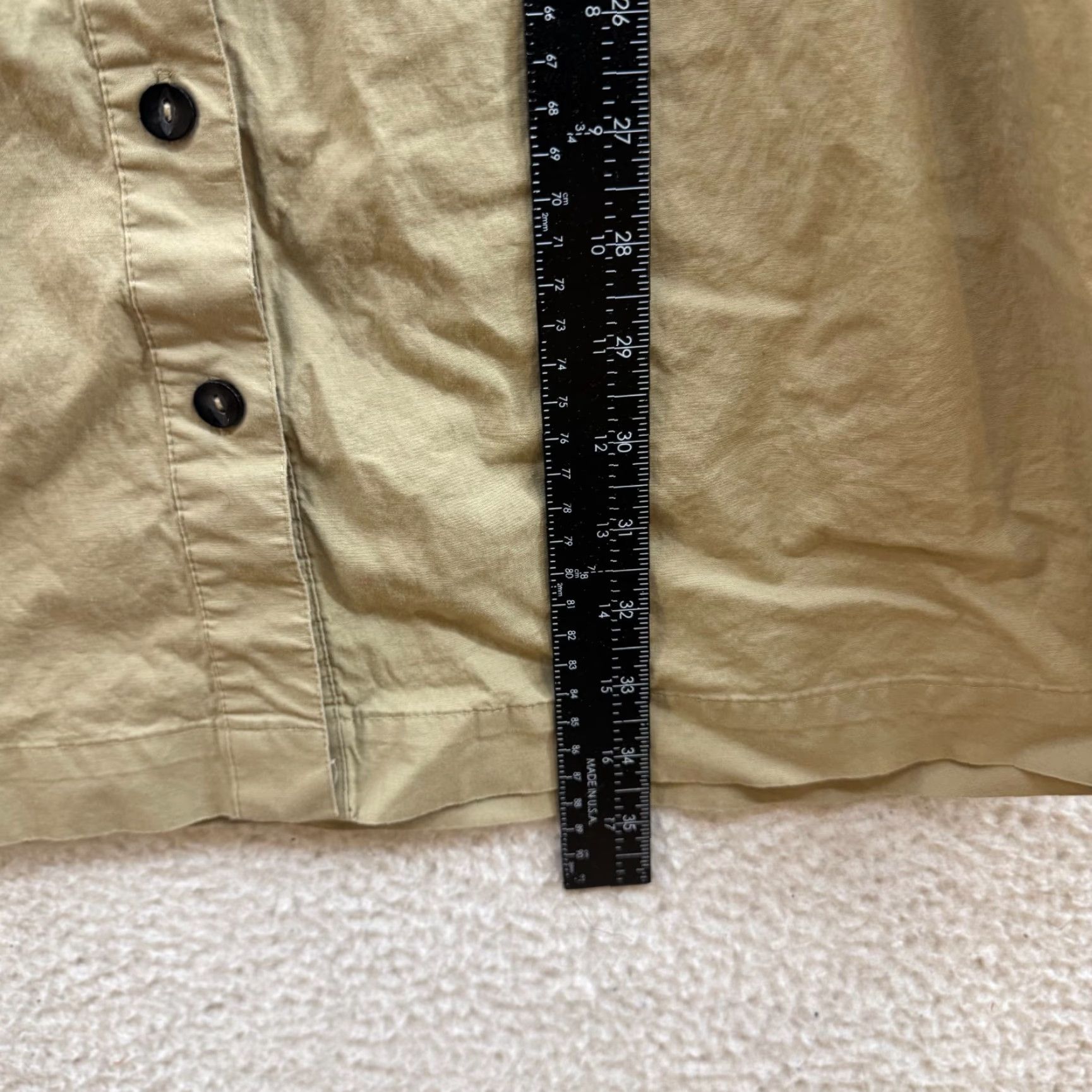 Merona VINTAGE Merona Y2K Shirt Dress Cap Sleeve Khaki Beige Small S Cotton Military/Landgirl Casual Mens? Size S / US 4 / IT 40 - 7 Thumbnail