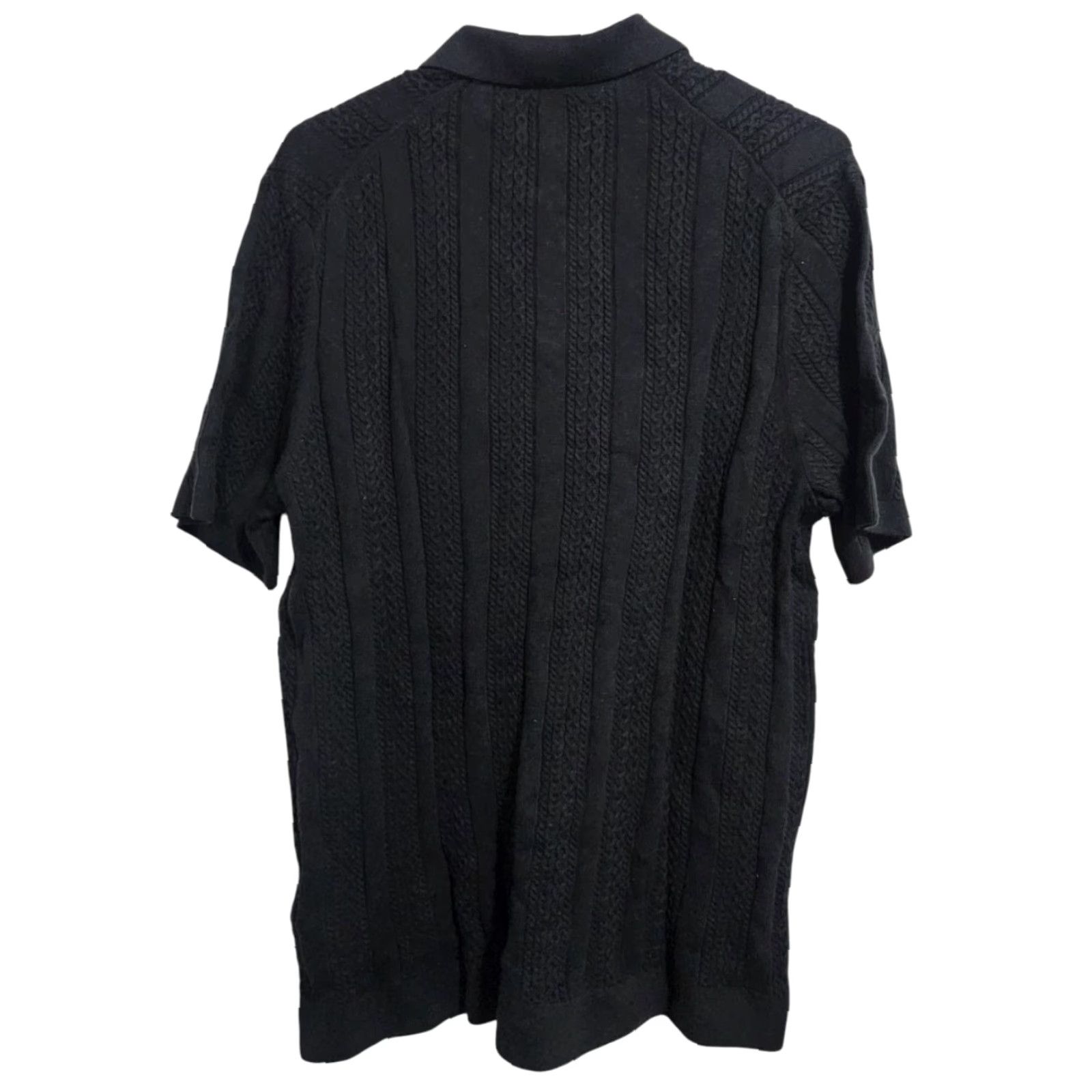 Abercrombie & Fitch Abercrombie & Fitch Mens Polo Shirt Cats Cable Knit Short Sleeve Collared Black L Polo Men Size US L / EU 52-54 / 3 - 2 Thumbnail
