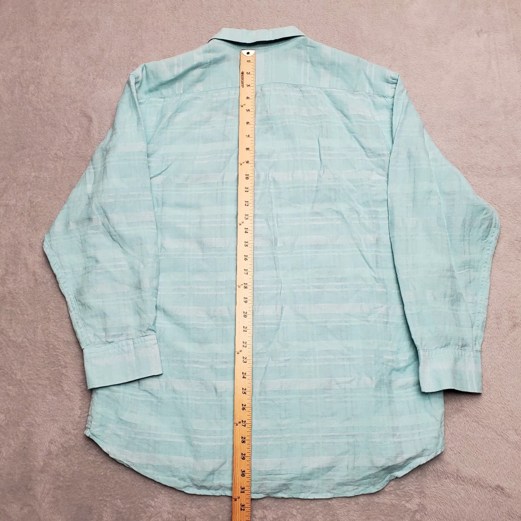 Tommy Bahama VINTAGE Tommy Bahama Shirt Mens XL Aqua Texture Mono Plaid Linen Blend Casual Size US XL / EU 56 / 4 - 8 Thumbnail