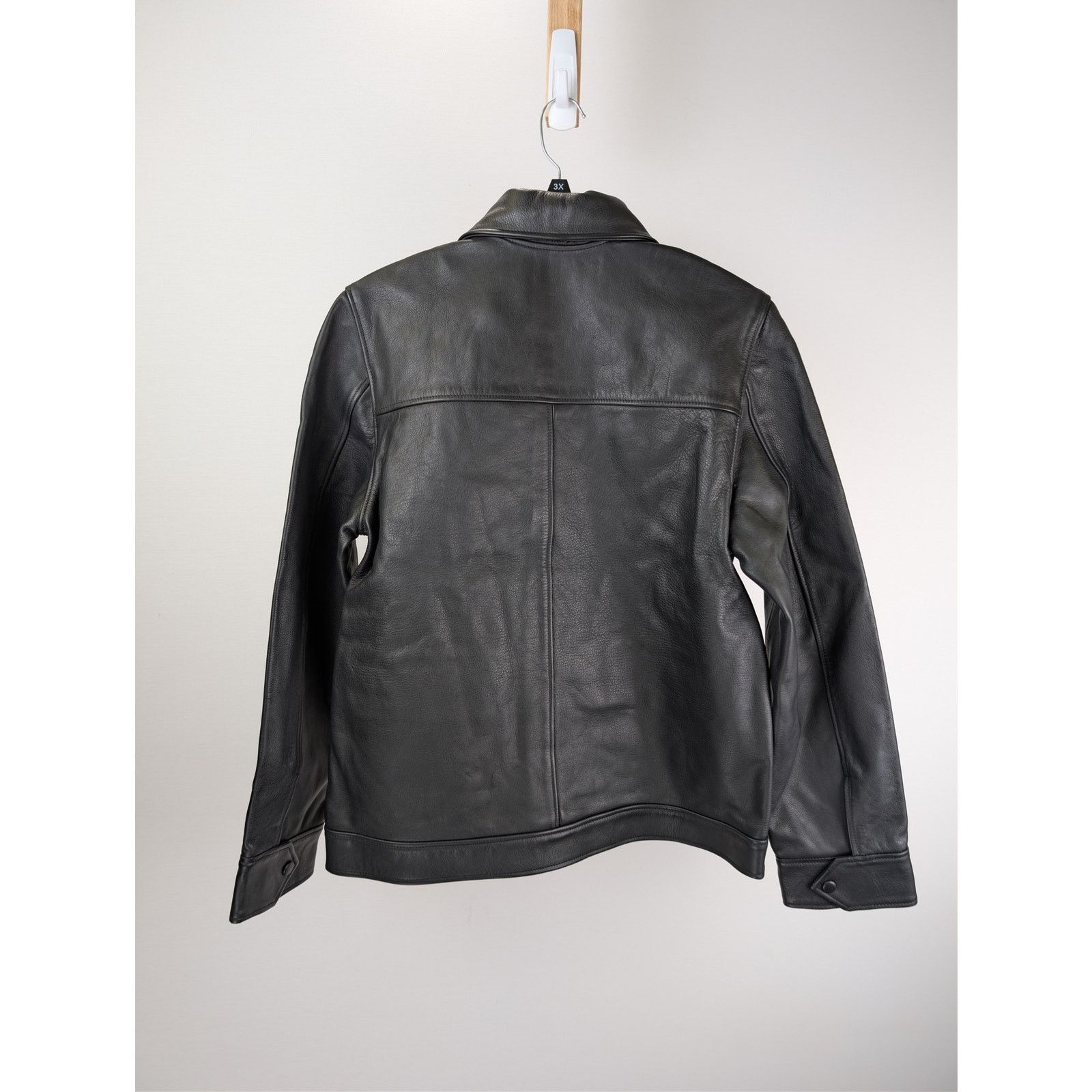 Officine Generale o1rshd1 Dafoe Bomber Grained Leather Jacket in Black Size US M / EU 48-50 / 2 - 11 Thumbnail