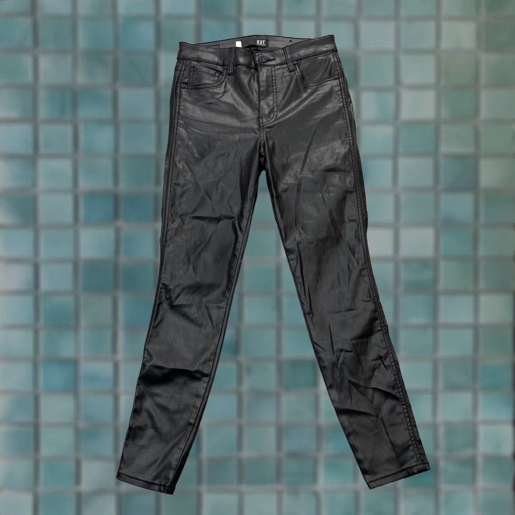 Vintage KUT from the Kloth Pants Womens 2 Black Donna Fab Ab Ankle Skinny Faux Leather Size 26" / US 2 / IT 38 - 1 Thumbnail