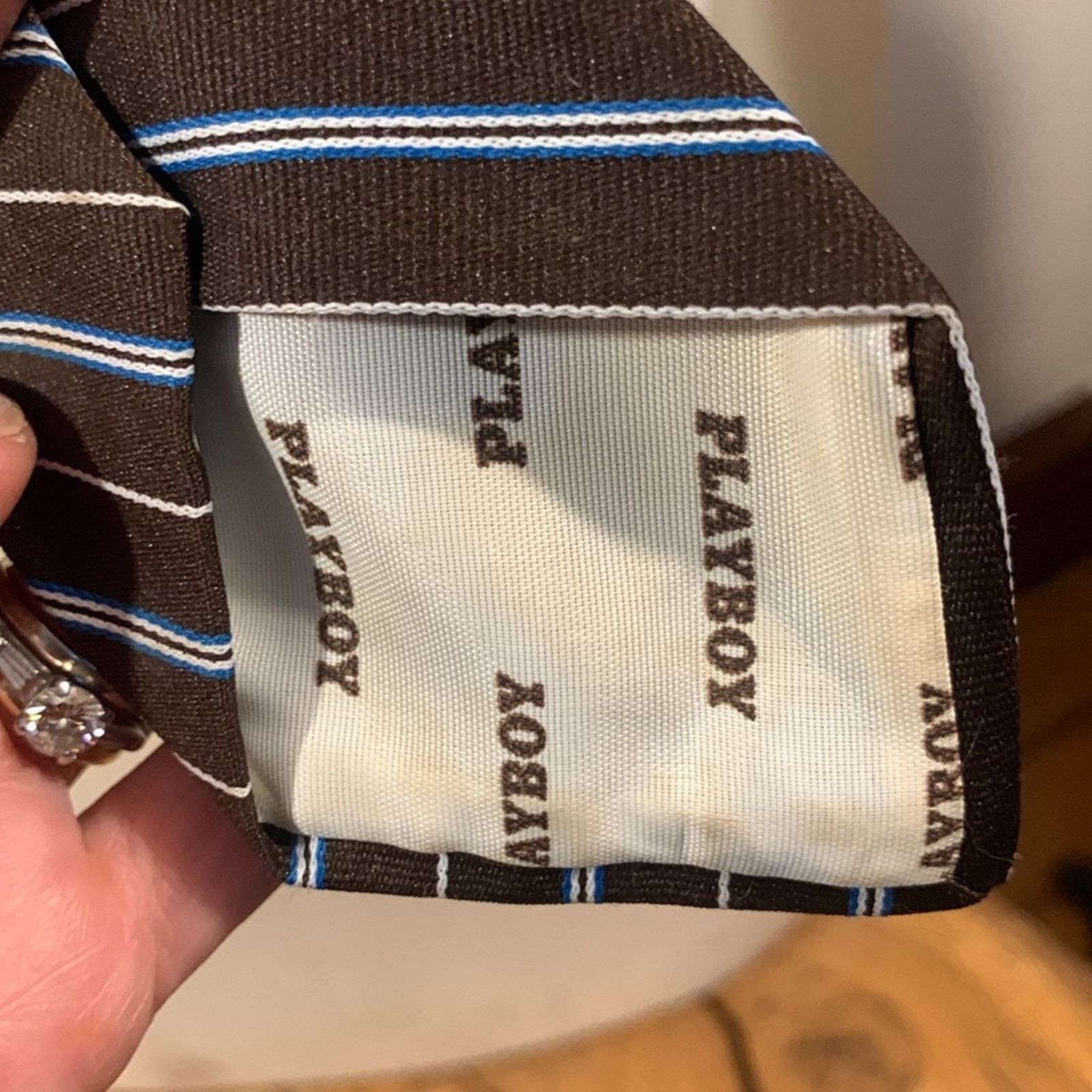 Playboy 70’s Playboy vintage diagonally striped necktie Hefner Size ONE SIZE - 8 Thumbnail