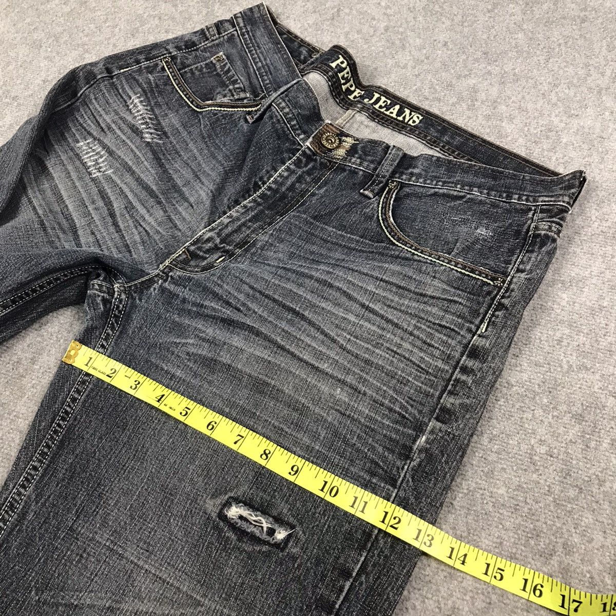 Japanese Brand RIPPED DISTRESSED PEPE JEANS BAGGY PANTS Size US 38 / EU 54 - 14 Thumbnail