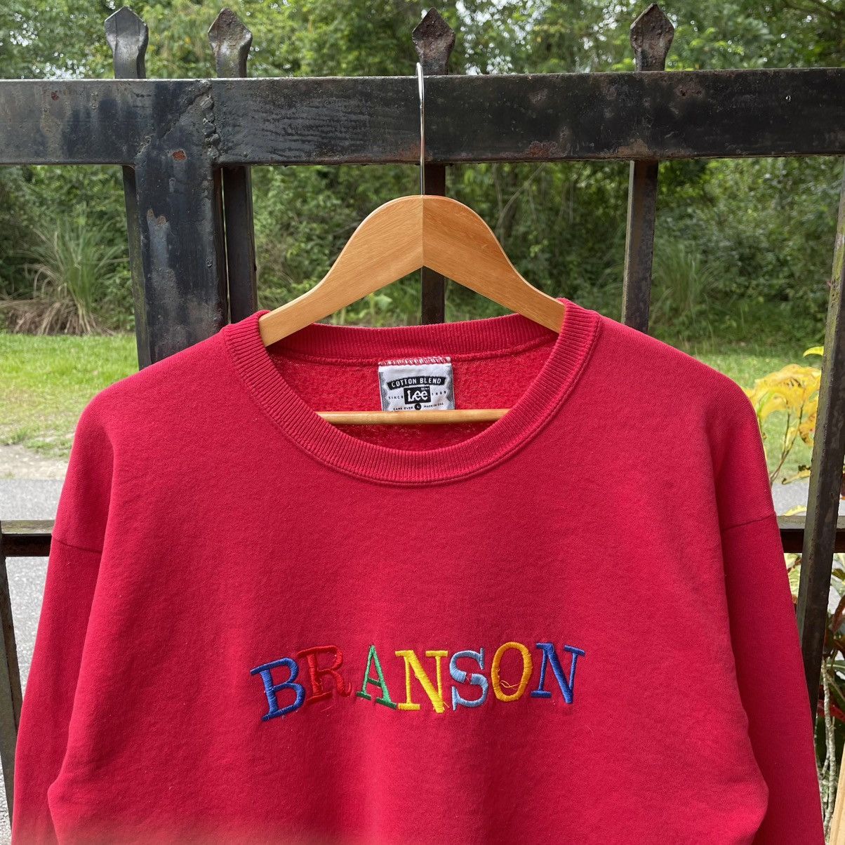 Lee × Vintage 🔥Vintage 90s Lee Embroidered Branson Spellout Sweatshirts Size US M / EU 48-50 / 2 - 4 Thumbnail