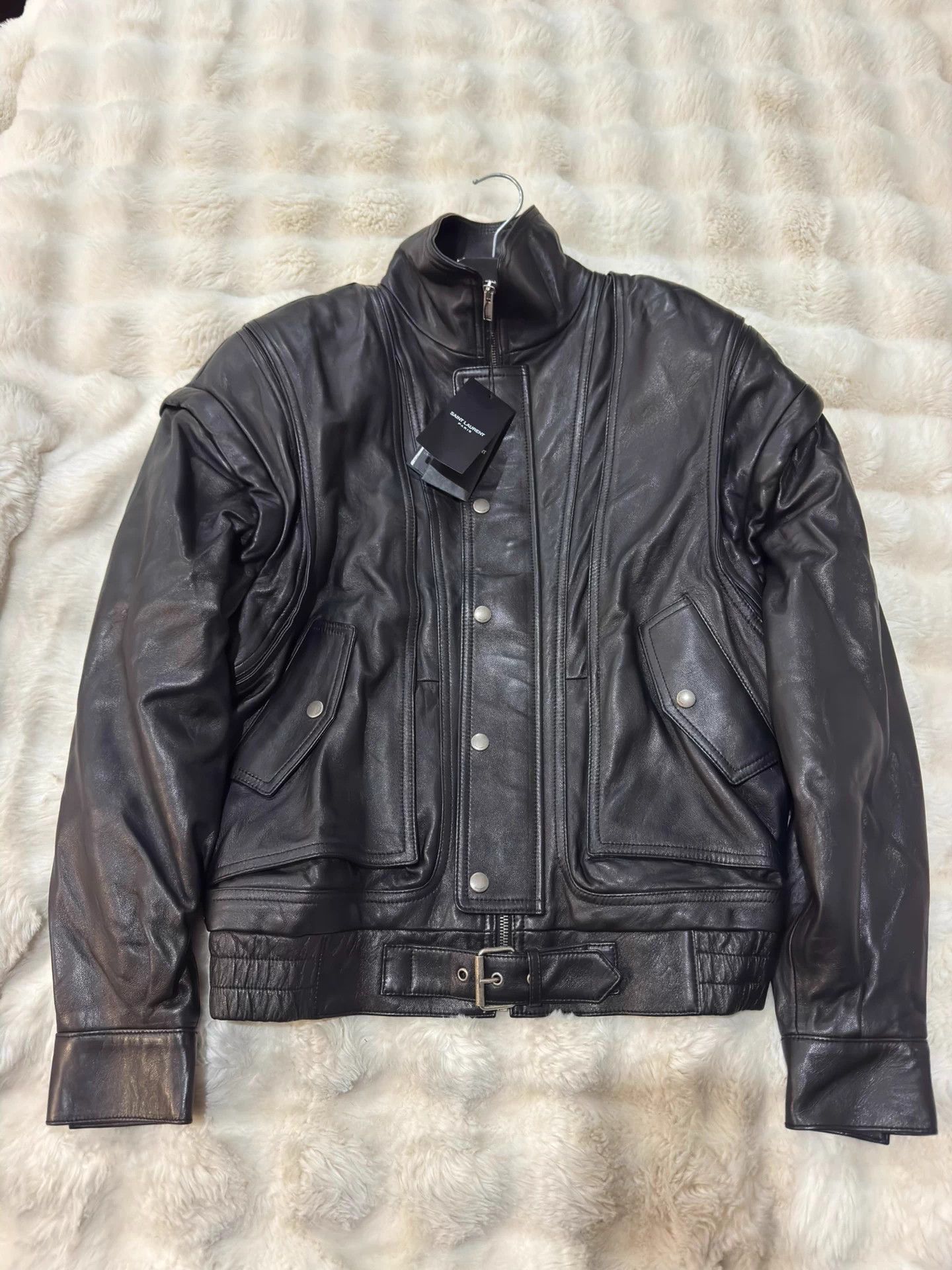 Saint Laurent Paris SLP 23 Runway Lambskin Detach Sleeves to Vest F34 New Size XS / US 0-2 / IT 36-38 - 1 Thumbnail