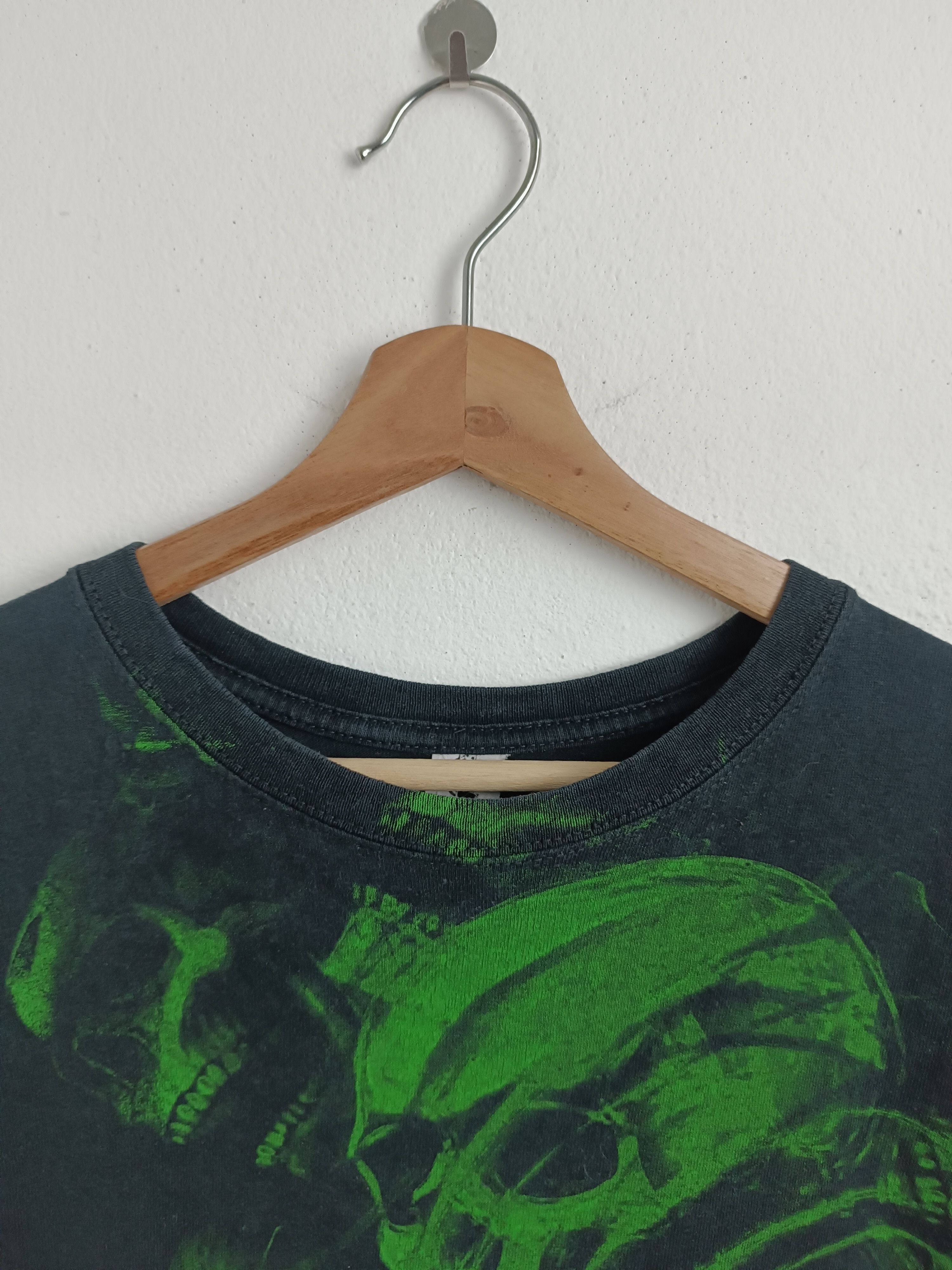 Affliction VINTAGE Y2K GREEN SMOKEY GOBLIN SKULL JNCO ED DIESEL PUNK Ts Size US L / EU 52-54 / 3 - 10 Thumbnail
