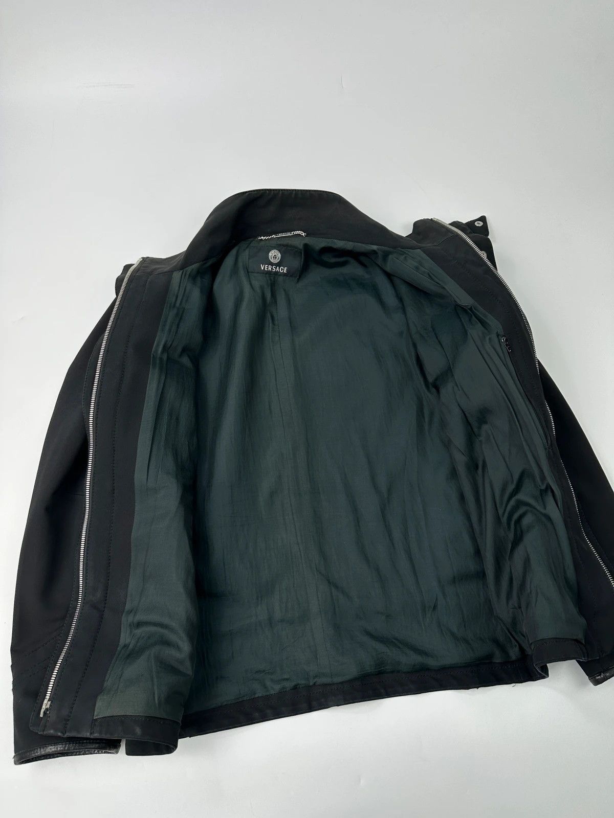 Versace Versace Early 00’s Black 4 Pockets High Collar Bomber Jacket Size US M / EU 48-50 / 2 - 10 Thumbnail