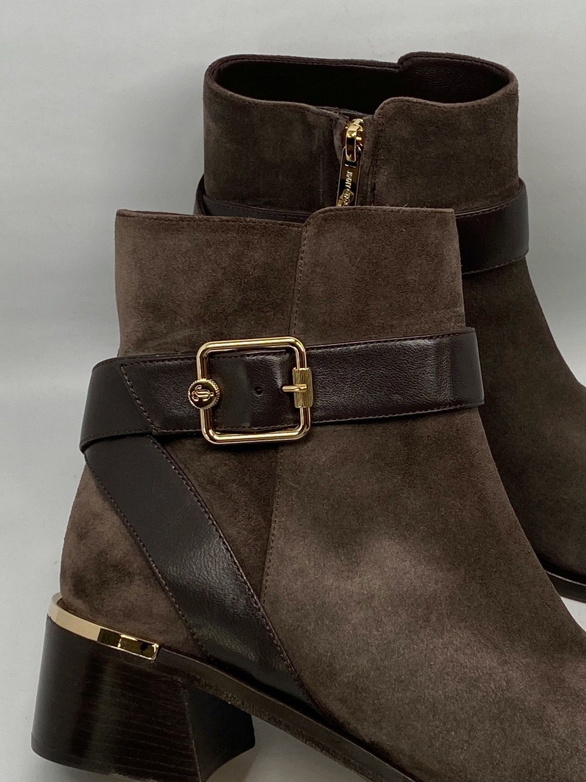 Jimmy Choo Jimmy Choo Clarice 45 Block Heel Suede Booties size 39 Size US 9 / IT 39 - 10 Thumbnail