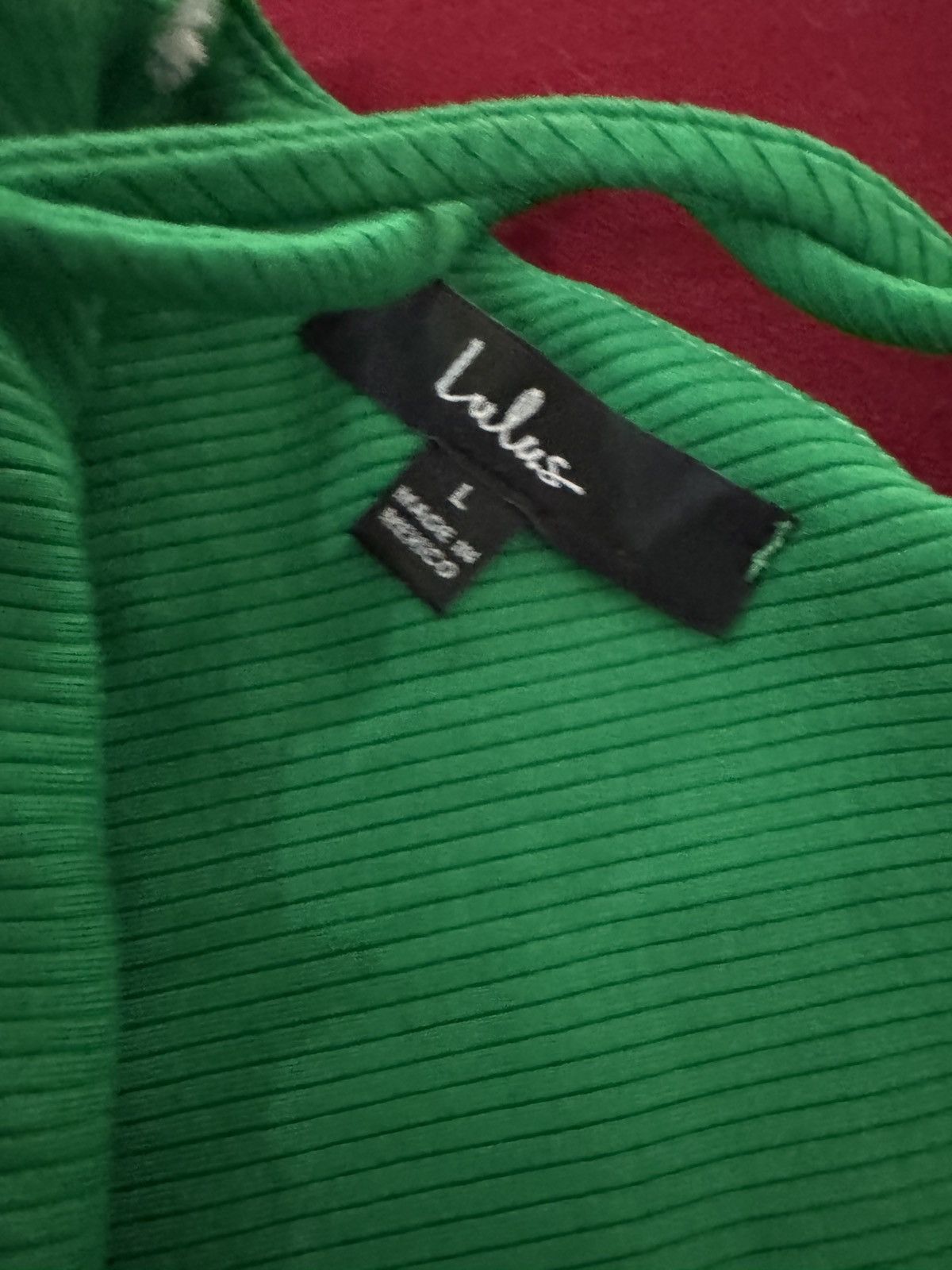 Lulus Lulus green ribbed knit two-piece skirt set NEW Size L / US 10 / IT 46 - 4 Thumbnail