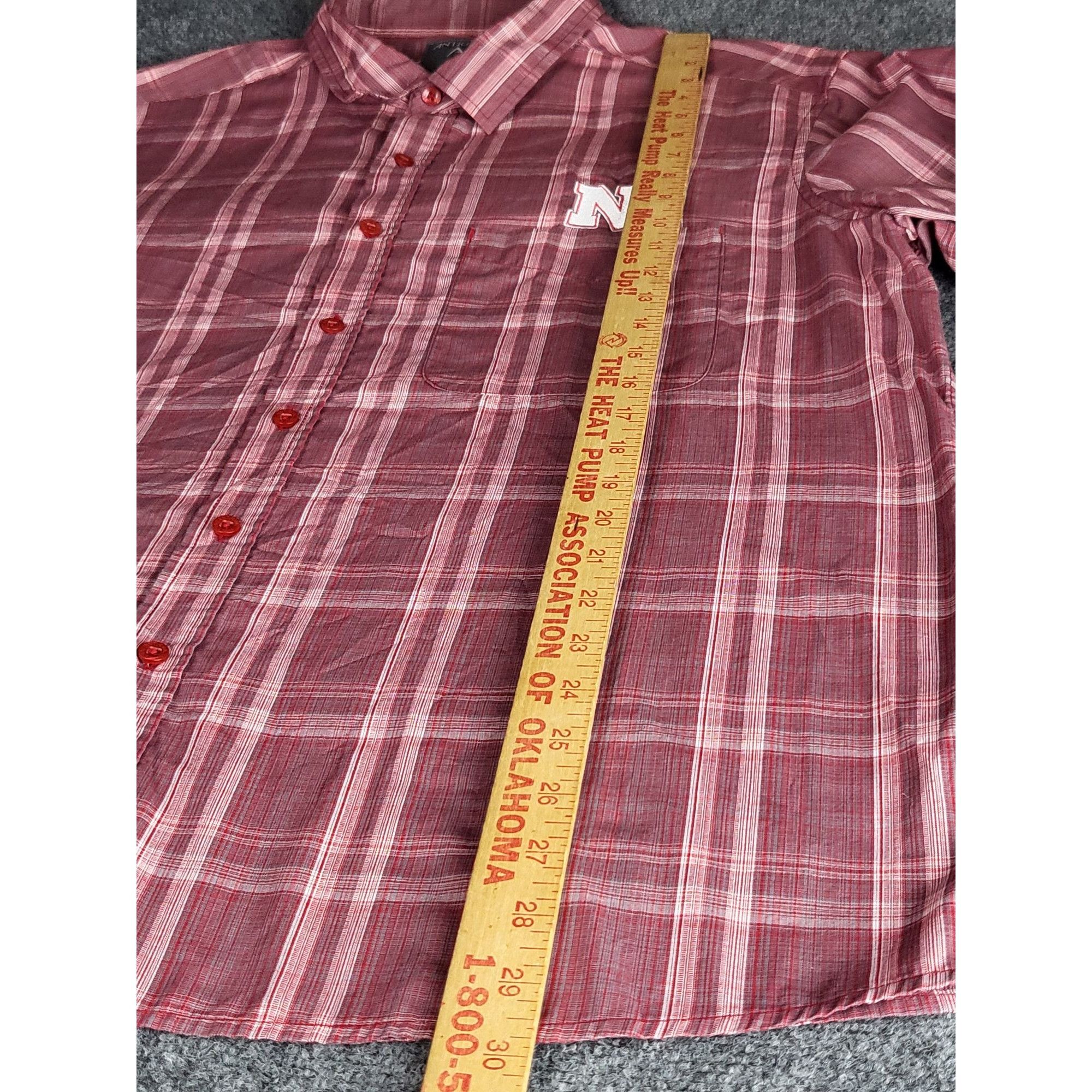 Antigua Nebraska Corn Huskers Button Up Shirt Men Sz XL Plaid Pocket Size US XL / EU 56 / 4 - 3 Thumbnail