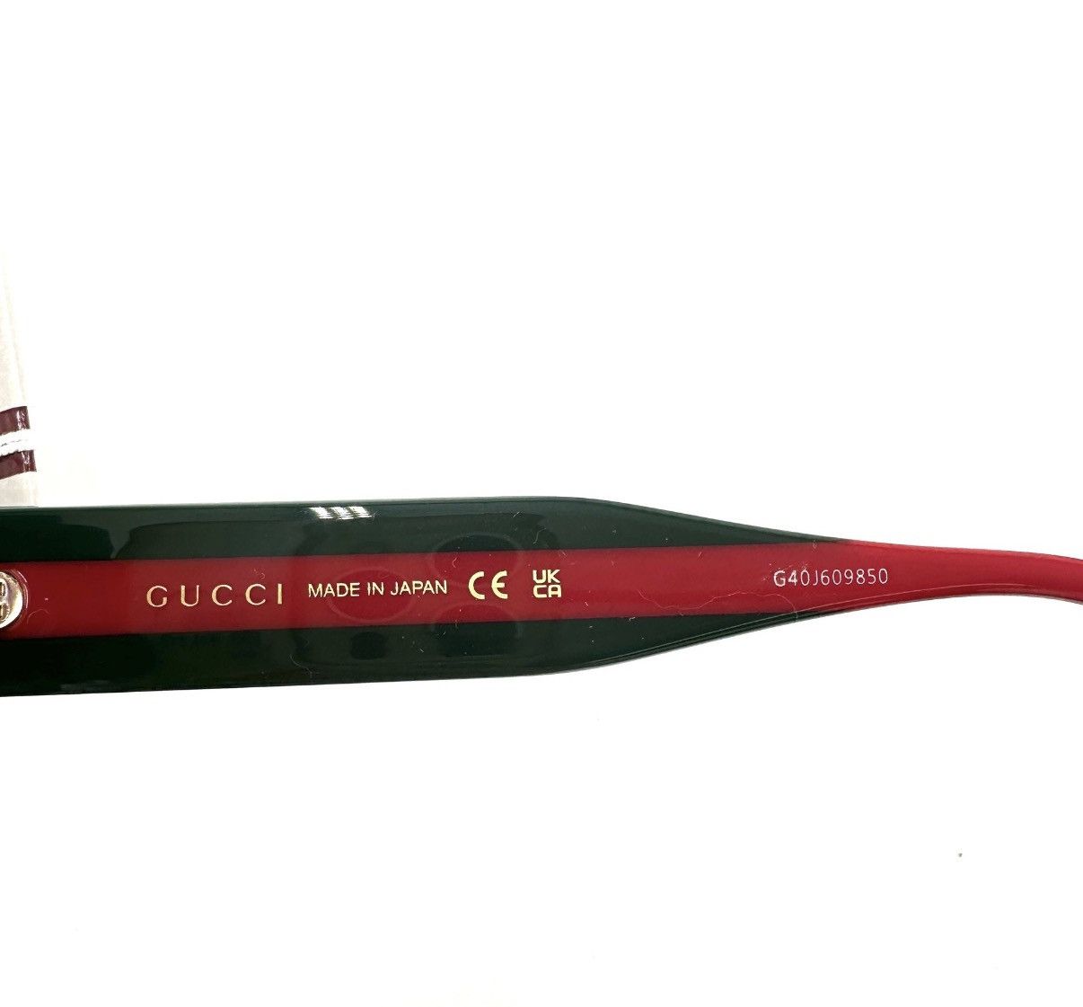 Gucci Gucci Red-Green Stripe Wide Temple Sunglasses K12 Size ONE SIZE - 7 Thumbnail