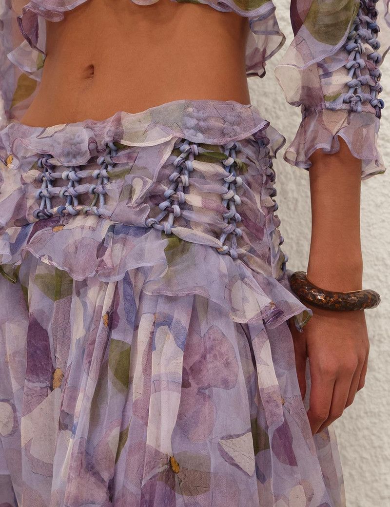 Zimmermann oc11z0226 Dawning Braided Maxi Skirt In Lilac Size 28" / US 6 / IT 42 - 3 Thumbnail