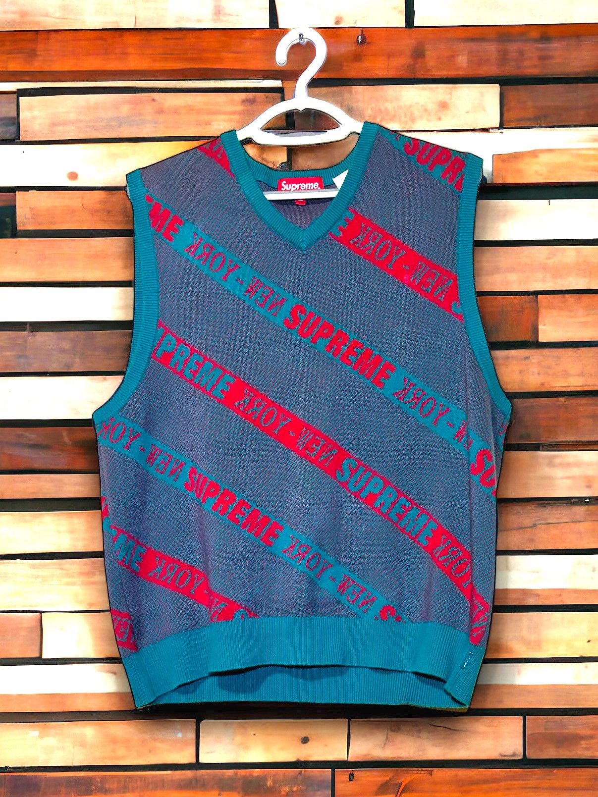 Supreme Supreme Stripe Sweater Vest Teal SS22 | Grailed