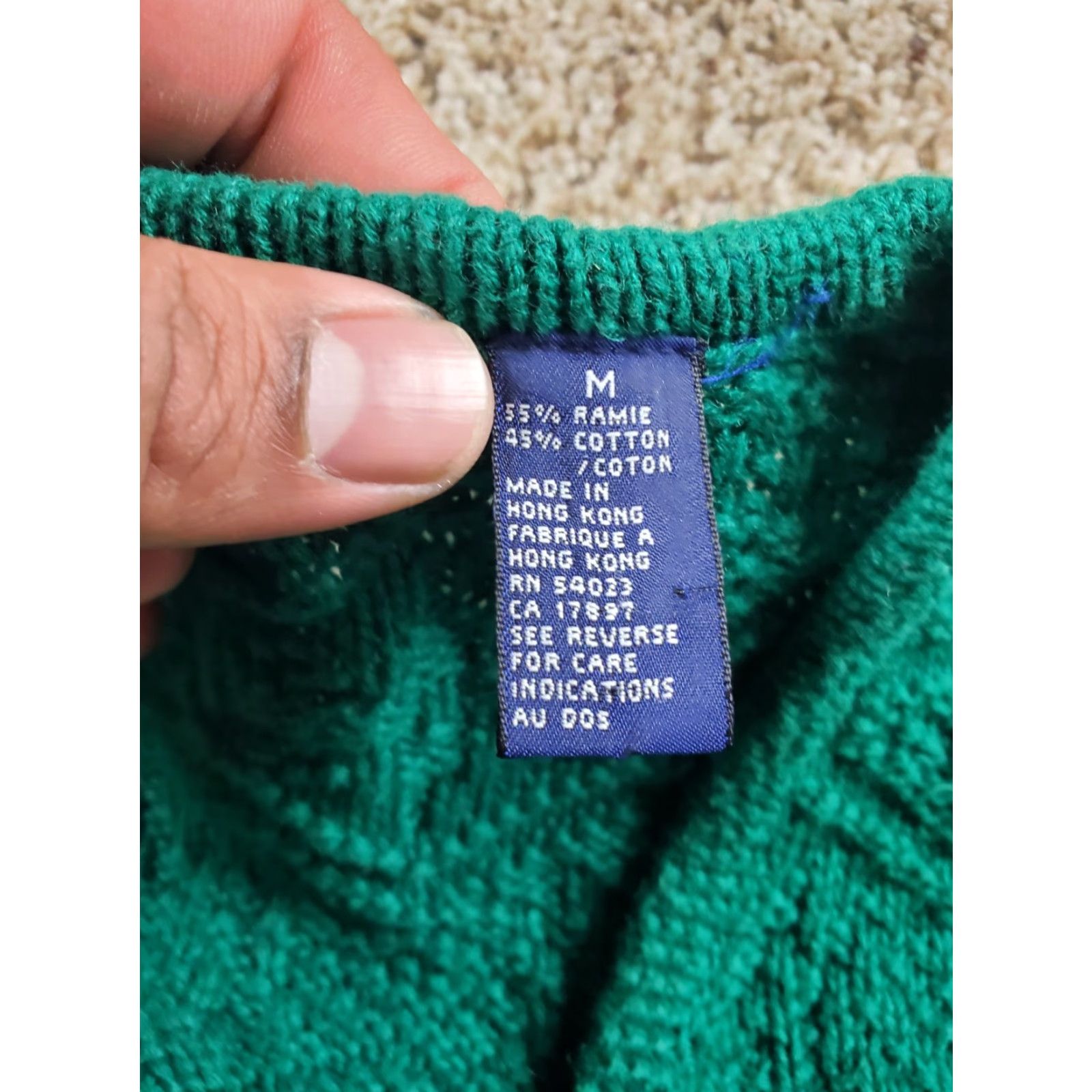 Gap VINTAGE Gap Sweater Womens Medium Green Long Sleeve V-Neck 90s Knit Pullover Shirt" Size M / US 6-8 / IT 42-44 - 5 Thumbnail
