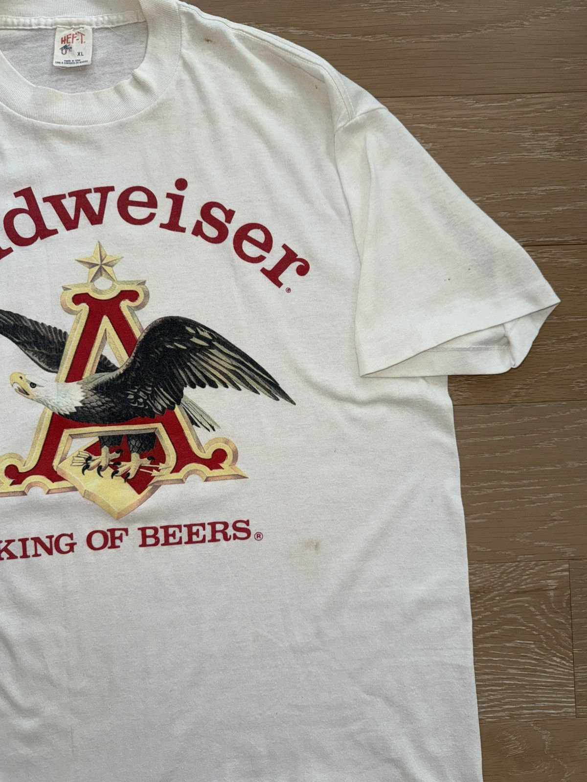 TEE JAYS Vintage 80’s Budweiser King of Beers Eagle Logo Shirt Size US XL / EU 56 / 4 - 7 Thumbnail