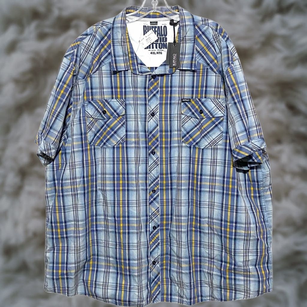 Buffalo David Bitton VINTAGE Buffalo David Bitton Twilight 2 Pocket Plaid Button Shirt 4XL Casual Western NWT Size US XXL / EU 58 / 5 - 1 Thumbnail