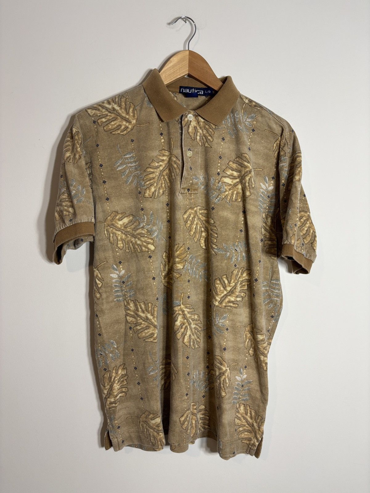Nautica Vintage Nautica Polo Shirt Tropical Leaves Large Cotton Size US L / EU 52-54 / 3 - 1 Thumbnail