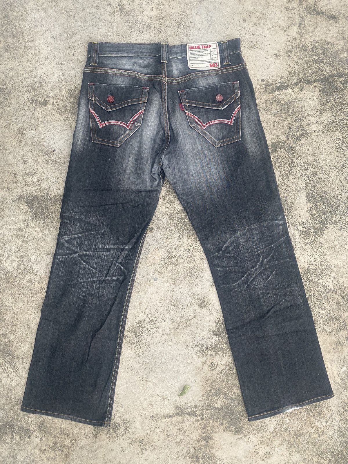 Edwin × Vintage Flare Jeans Vintage y2k Edwin Distress Clawmark Bootcut Size US 35 - 15 Thumbnail