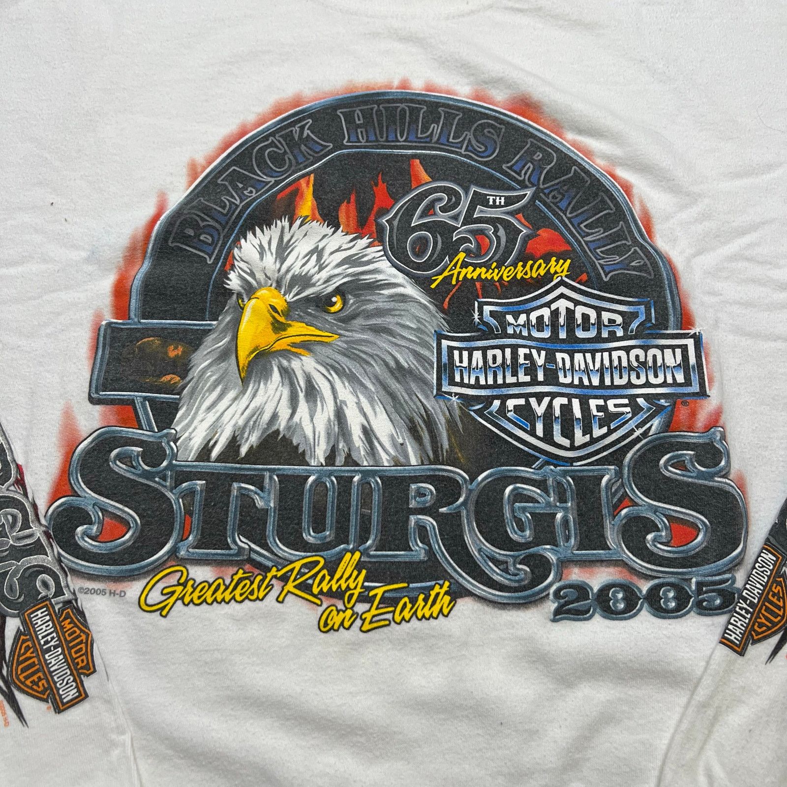 Harley Davidson Vintage Harley Davidson Eagle Flames Sturgis Long Sleeve XL Size US XL / EU 56 / 4 - 2 Thumbnail