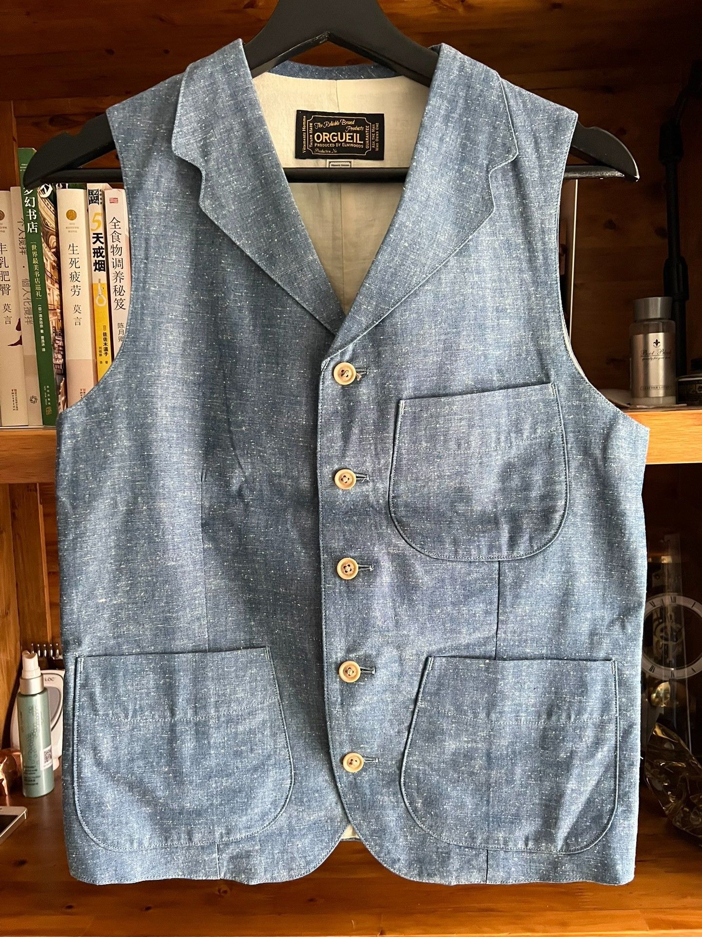 Orgueil Orgueil Indigo Dyed Vintage Denim Vest Size US M / EU 48-50 / 2 - 1 Thumbnail