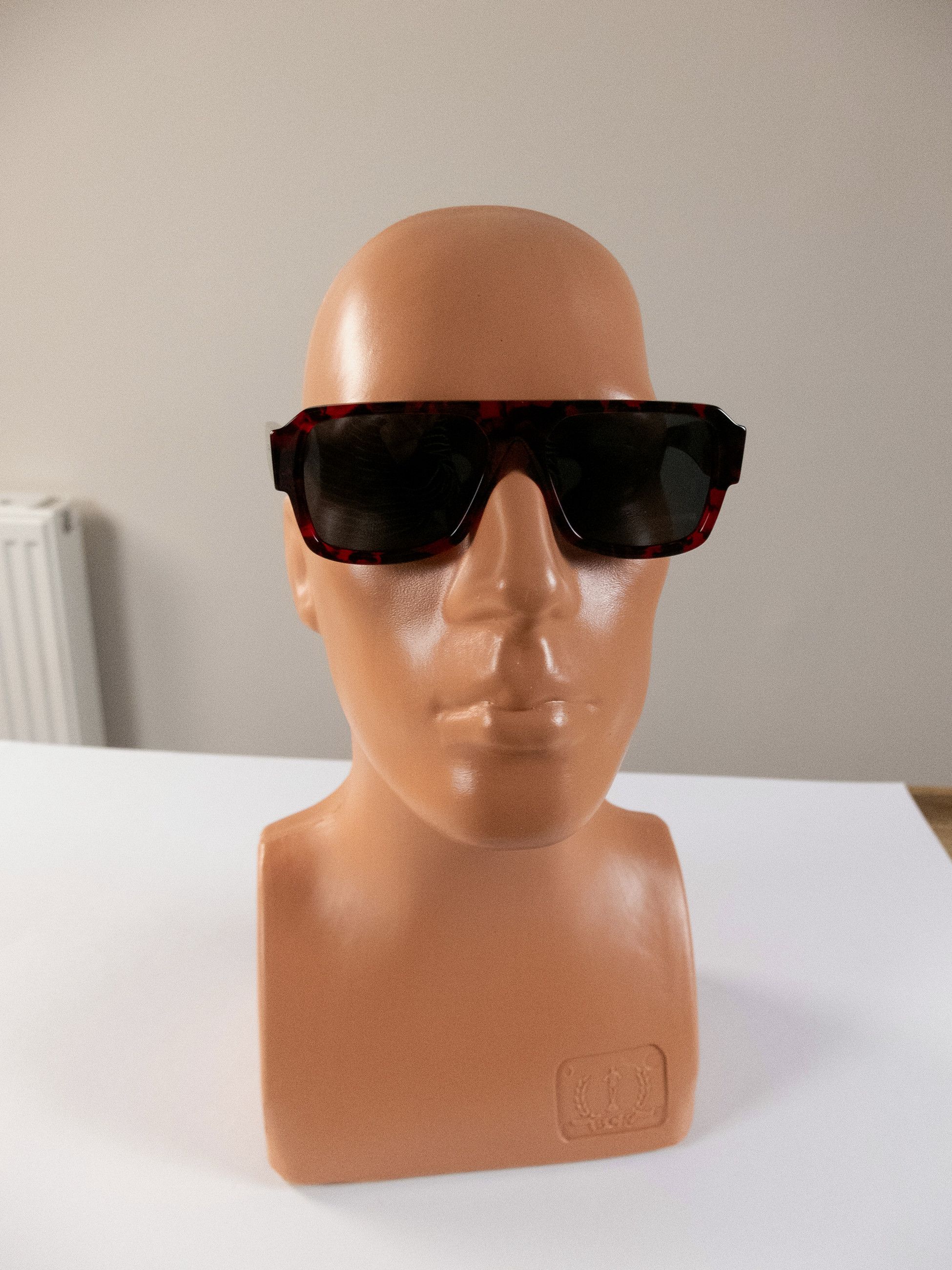 Prada PRADA red green tortoise shell rectangle sunglasses Italy Size ONE SIZE - 3 Thumbnail