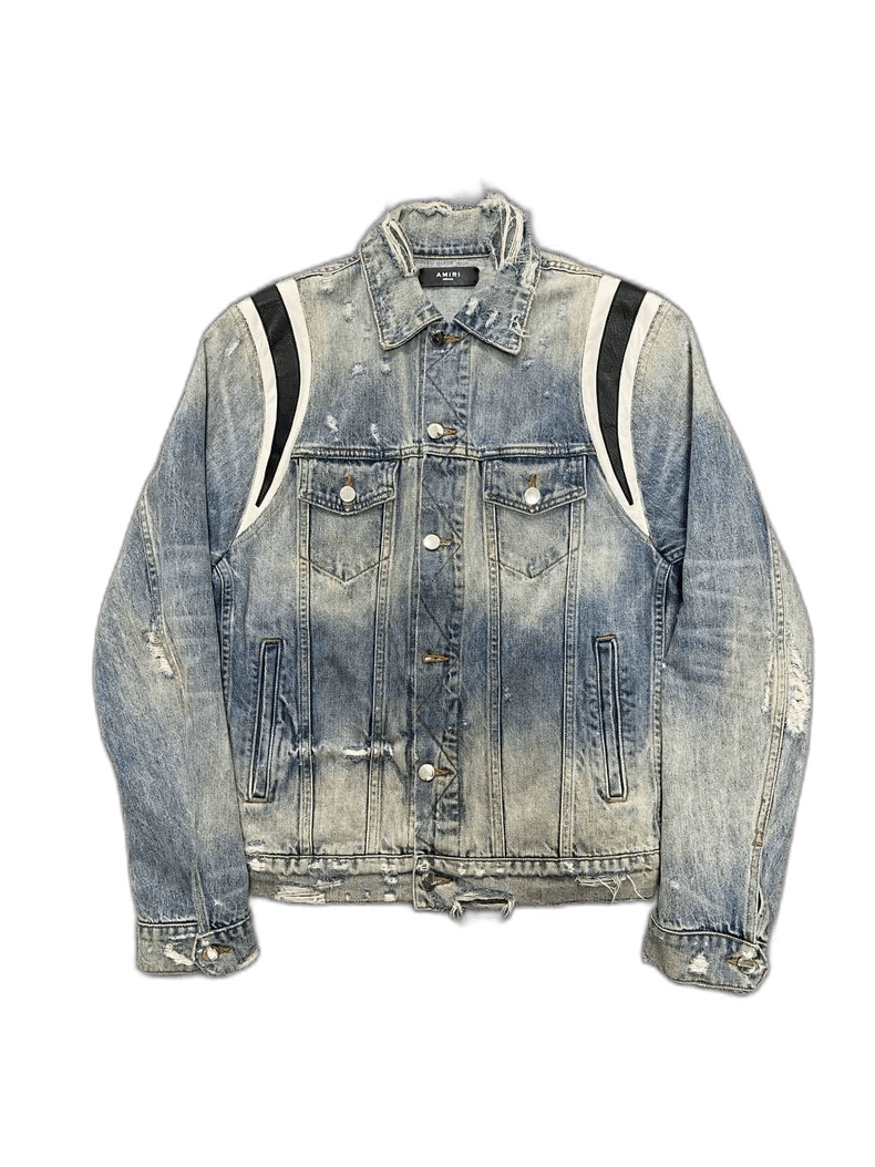 Amiri distressed blue denim jacket by amiri Size US M / EU 48-50 / 2 - 1 Thumbnail