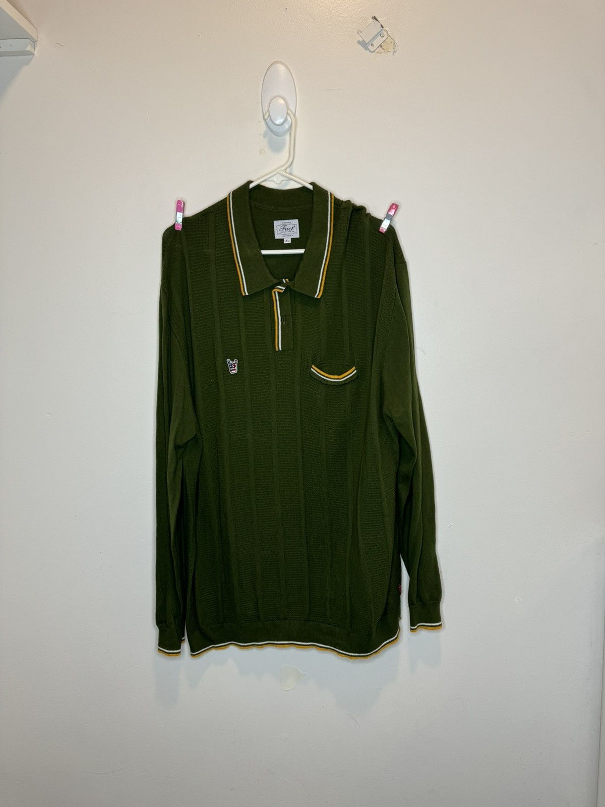 image of Fuct Collared Knitwear XL (Green), Men's