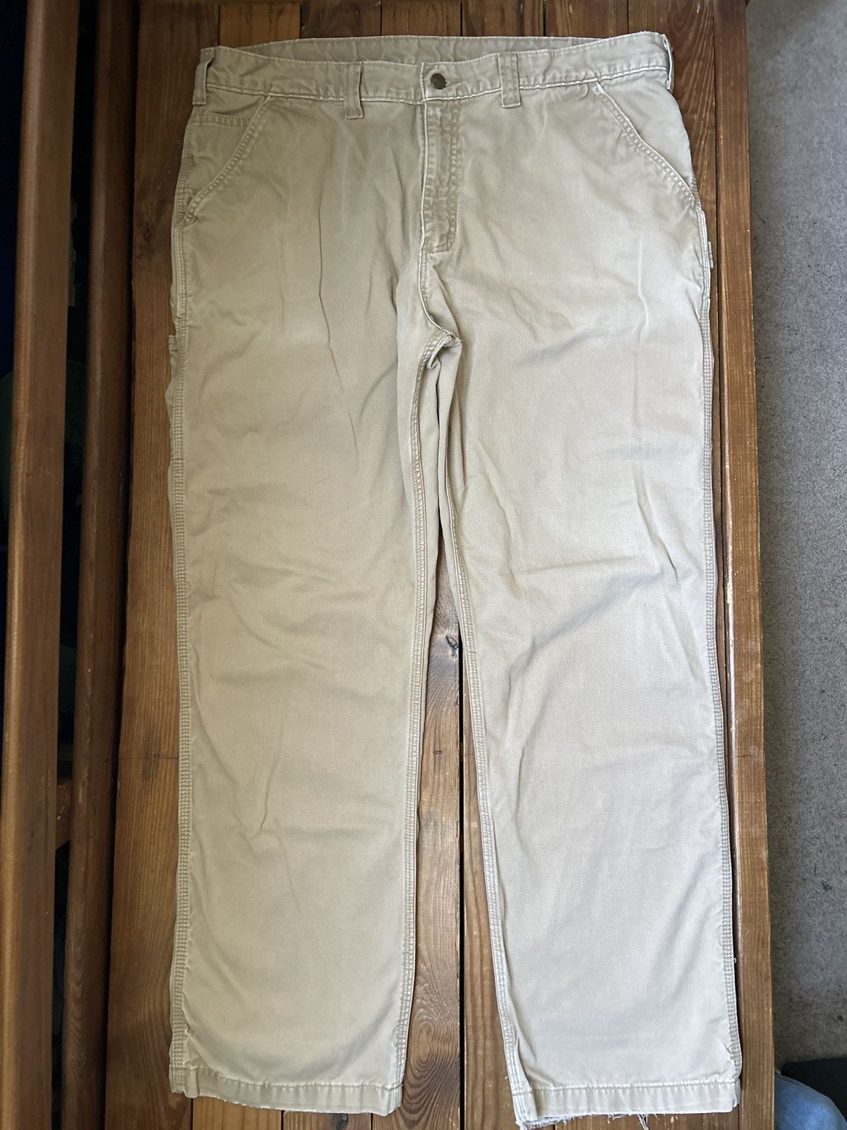 Carhartt × Vintage Vintage Carhartt Tan Carpenter Work Pants Size US 38 / EU 54 - 2 Thumbnail