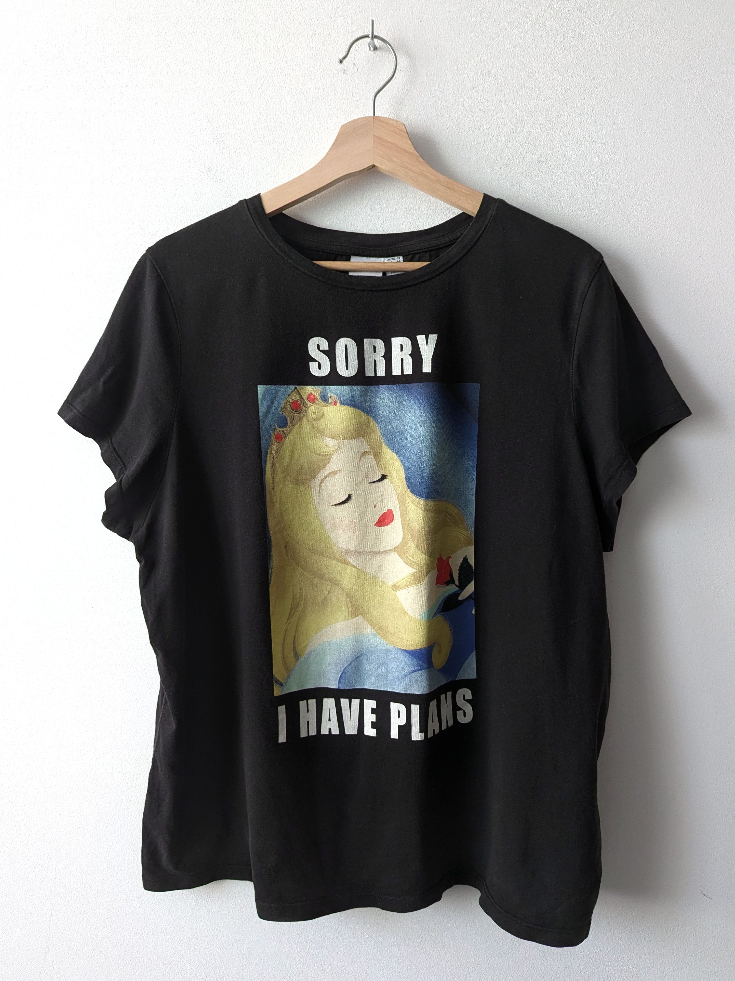 Disney Disney Aurora Graphic T-shirt Sorry I Have Plans Black L Size L / US 10 / IT 46 - 1 Thumbnail