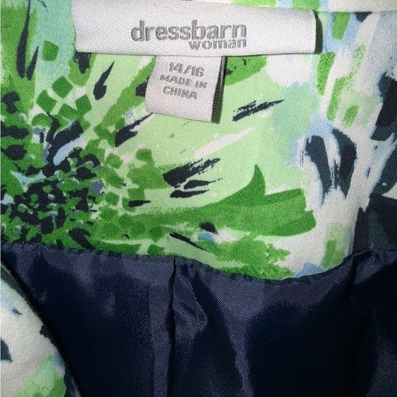 Other Dressbarn Woman Green & Navy Floral Blazer Jacket Size 14/16 Size XL / US 12-14 / IT 48-50 - 3 Thumbnail