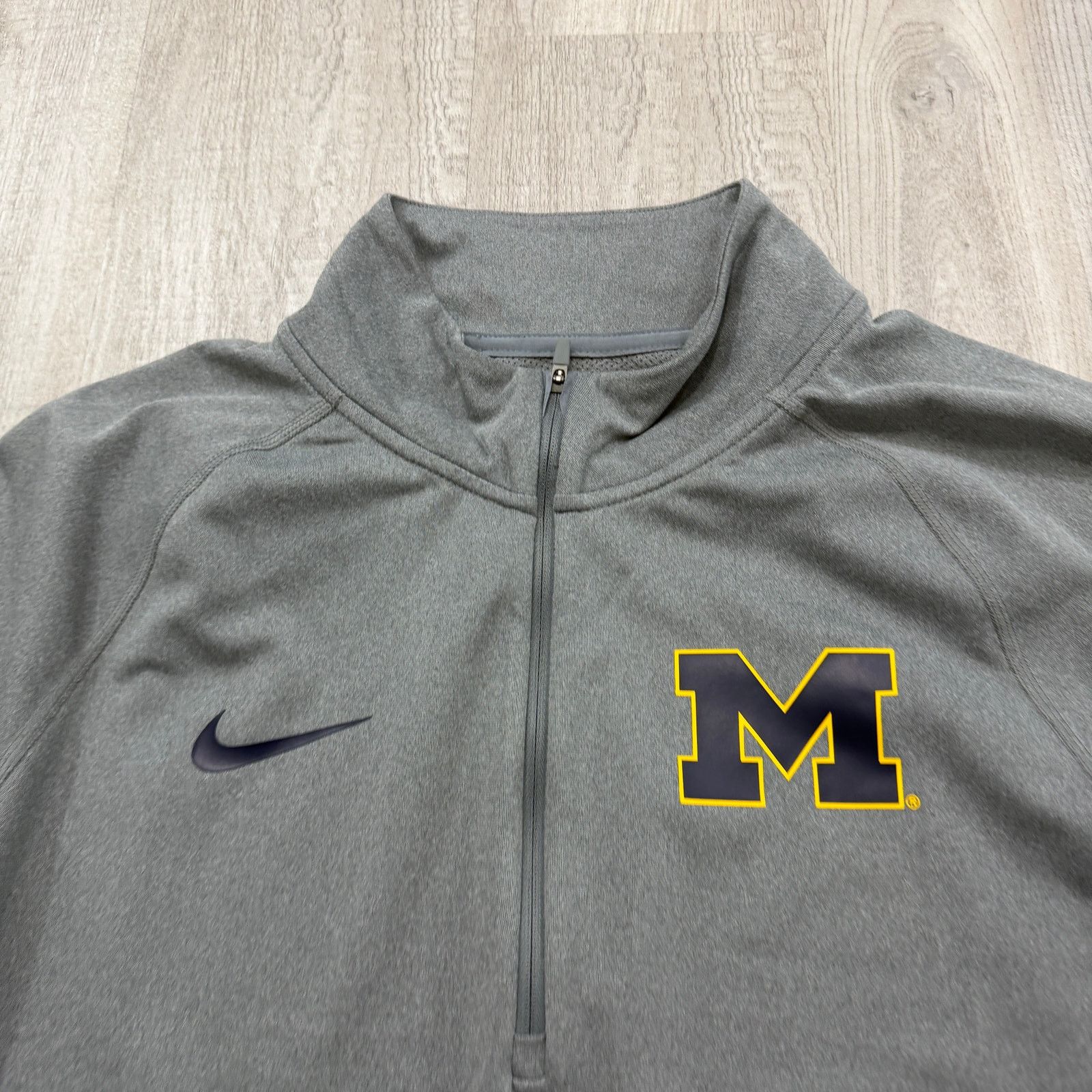 Nike Nike Michigan Wolverines 1/4 Zip Pullover Men's Large Gray Size US L / EU 52-54 / 3 - 3 Thumbnail