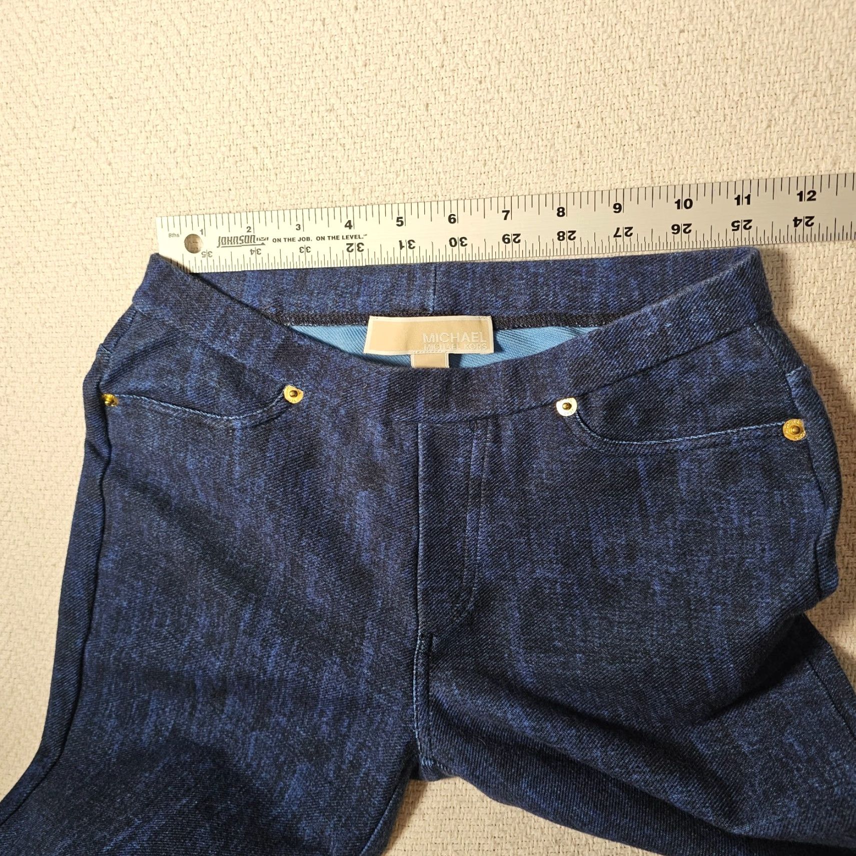 Michael Kors Michael Kors Pants Women's Petite Blue Navy Elastic Waist Pull-On Pants Skinny Size 24" / US 00 / IT 34 - 5 Thumbnail