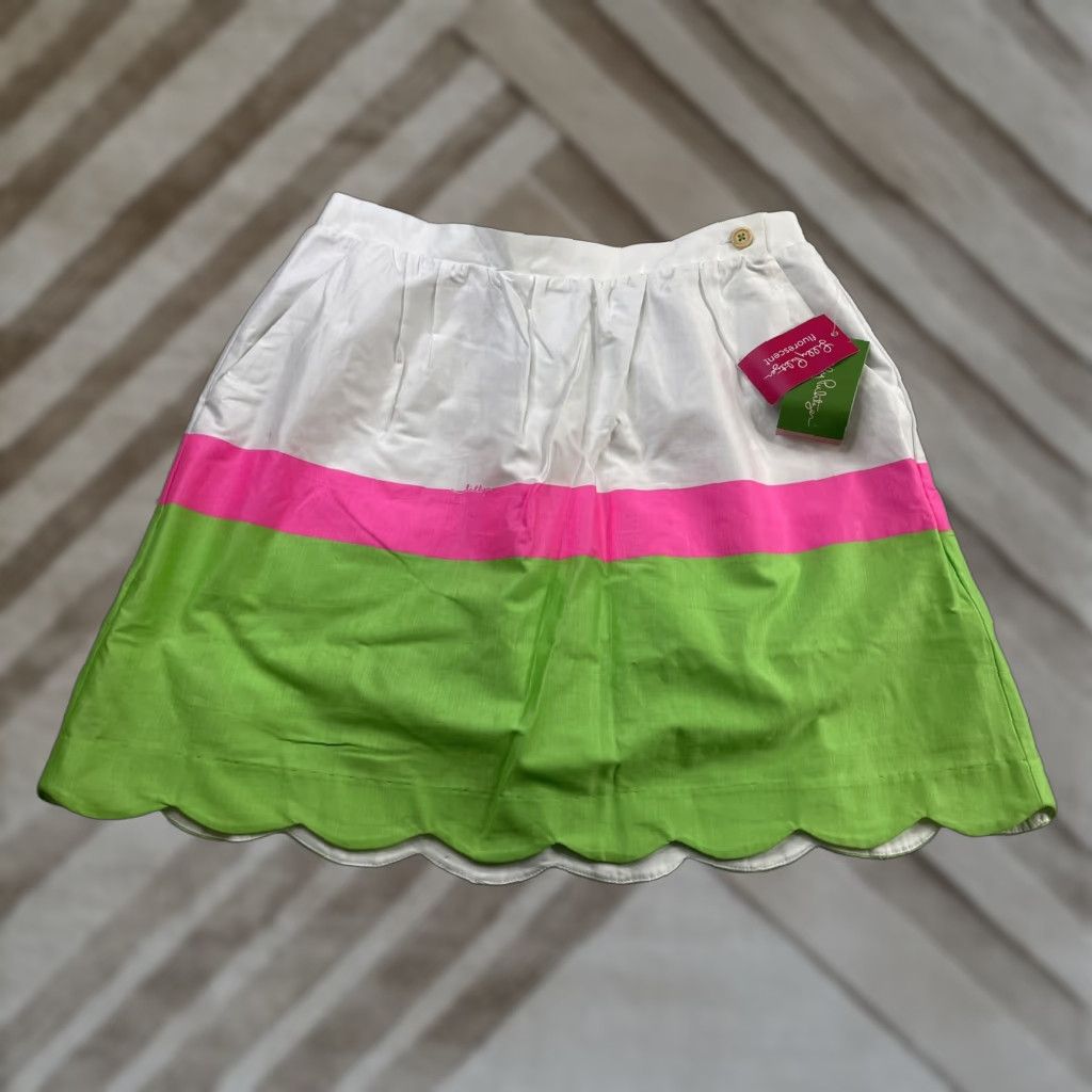 Lilly Pulitzer NWT Lilly Pulitzer Mimosa Mini Skirt Scallop Mini Skirt Fluorescent Size Medium Size 32" / US 10 / IT 46 - 1 Thumbnail