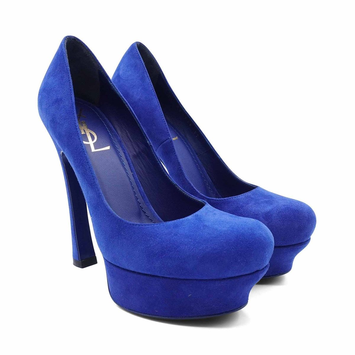 Saint Laurent Paris Saint Laurent Paris Blue Platform Heels Size US 7 / IT 37 - 2 Thumbnail