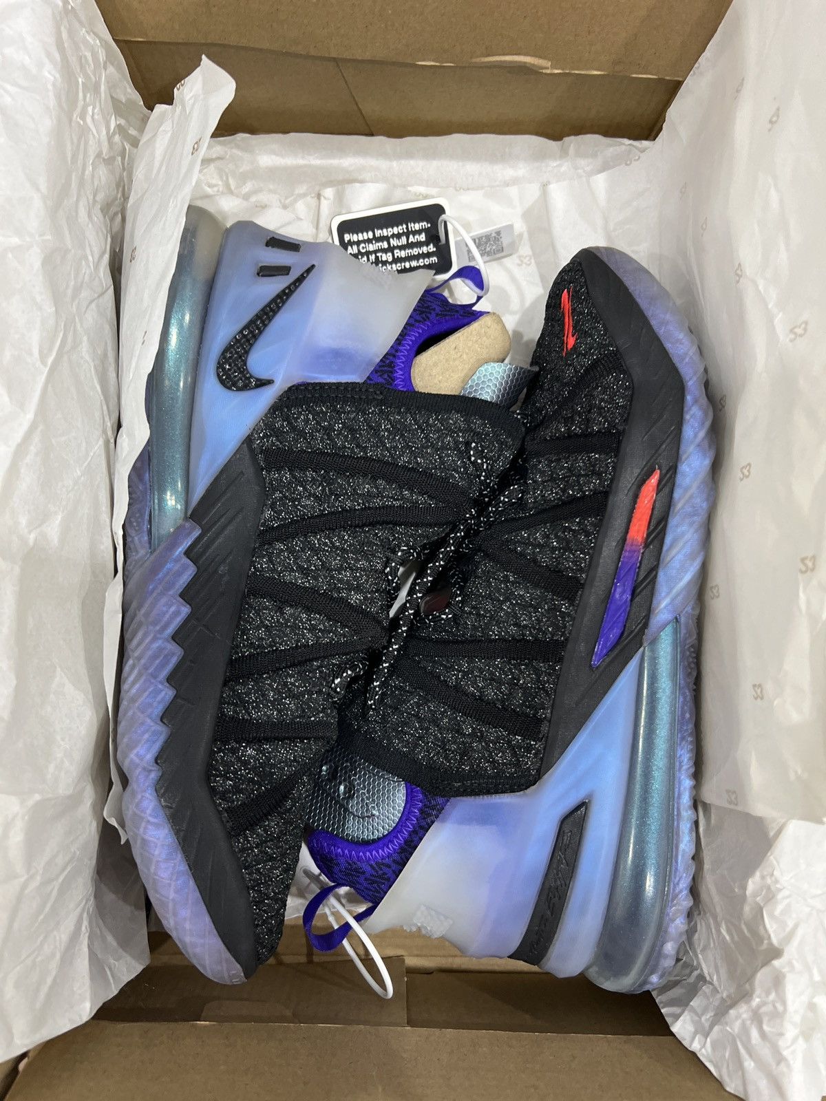 Nike Nike Lebron XVIII 18 Kylian Mbappe Black/Bright Crimson Size US 7 / EU 40 - 2 Thumbnail