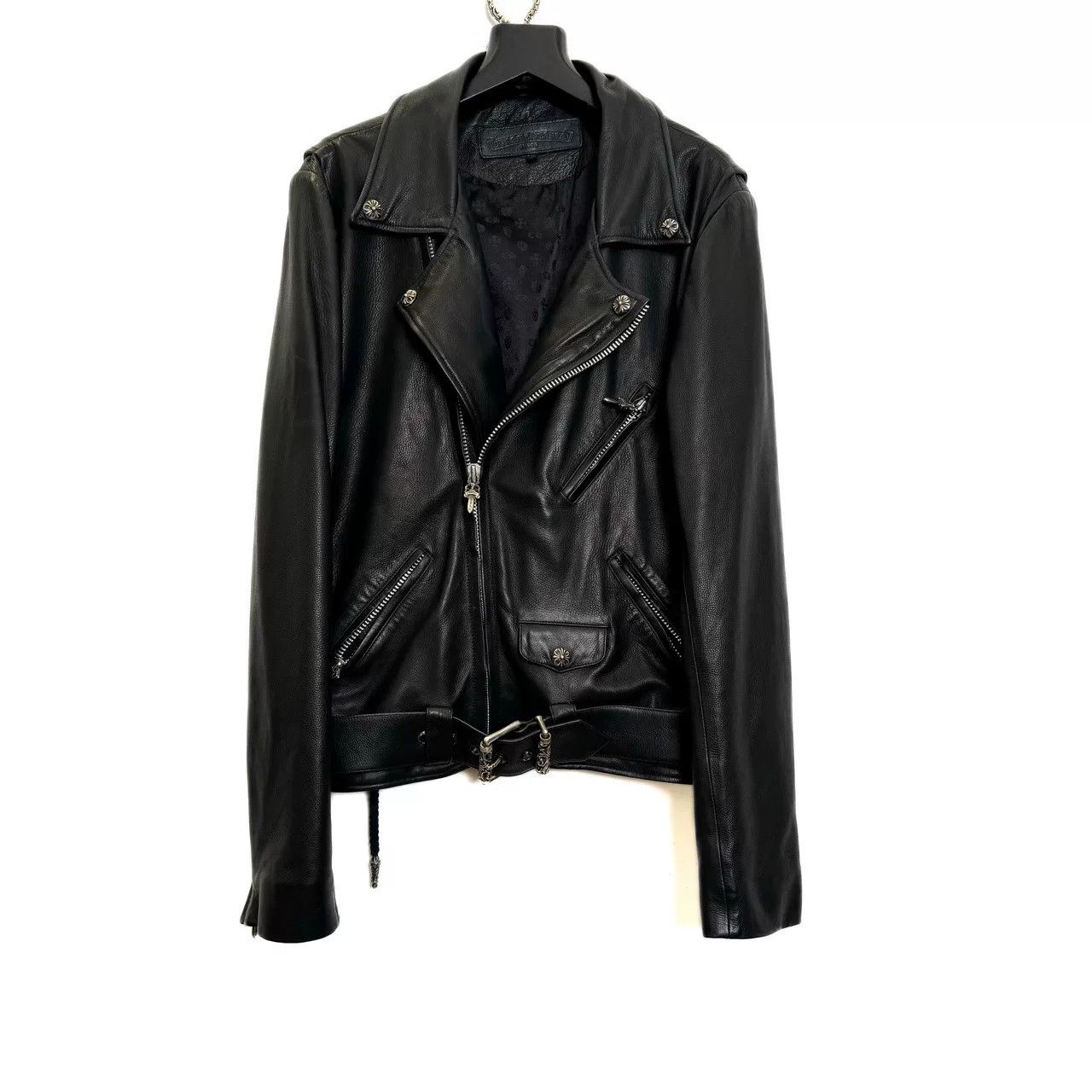 Chrome Hearts Chrome Hearts Silver Motorcycle Leather Jacket Size US M / EU 48-50 / 2 - 1 Thumbnail