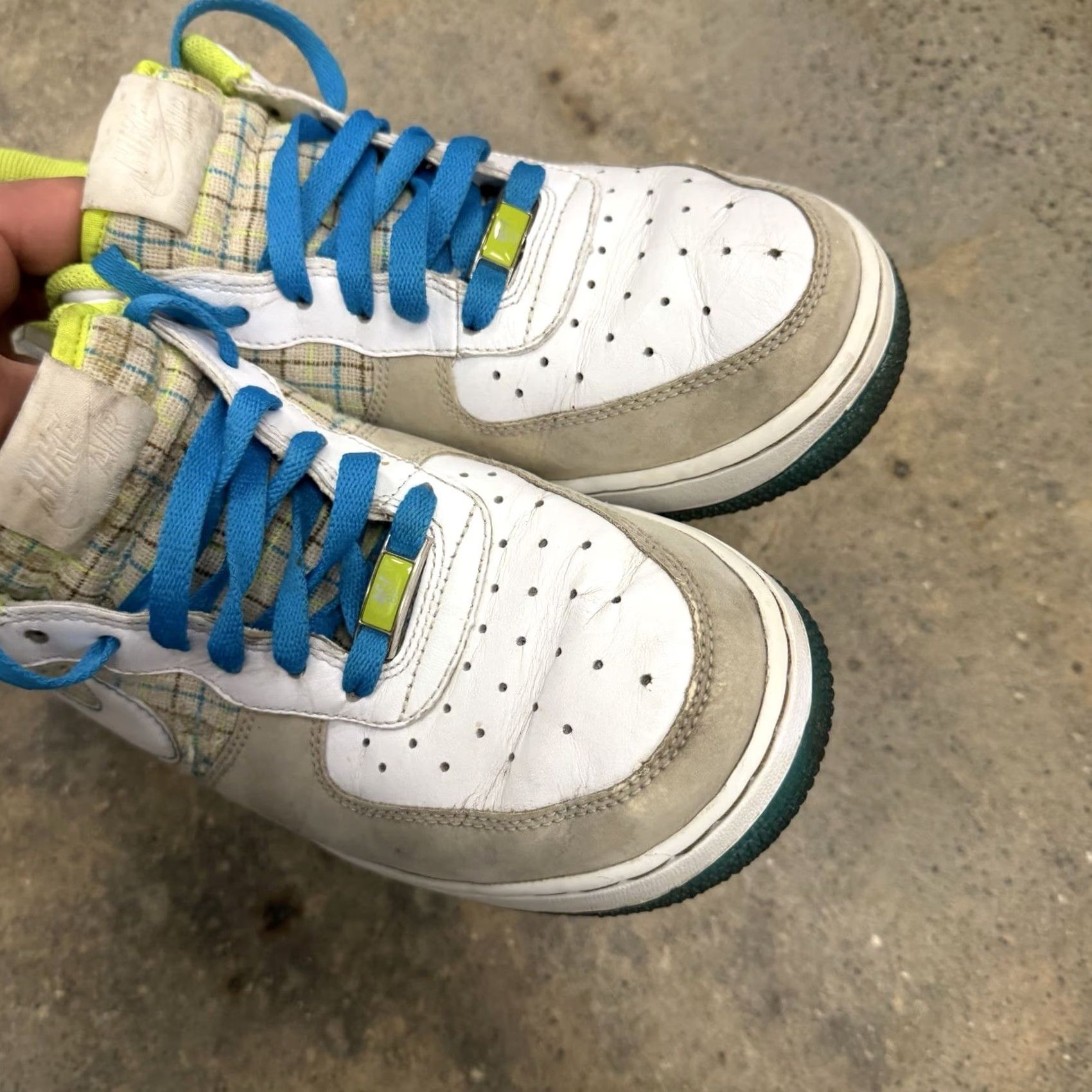 Nike VINTAGE Nike Air Force 1 Low '07 Net Plaid Volt Blue 2007 Wmns Size 9 AF1 315115-114 Sneakers Women Size US 7 / IT 37 - 5 Thumbnail
