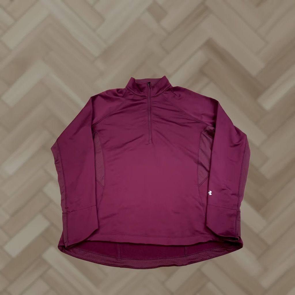 Under Armour Under armour Pullover Shirt Women XL Red 1/4 Zip Mock Neck Long Sleeve ColdGear Slim Activewear Swing Top Brown? Size XL / US 12-14 / IT 48-50 - 1 Thumbnail