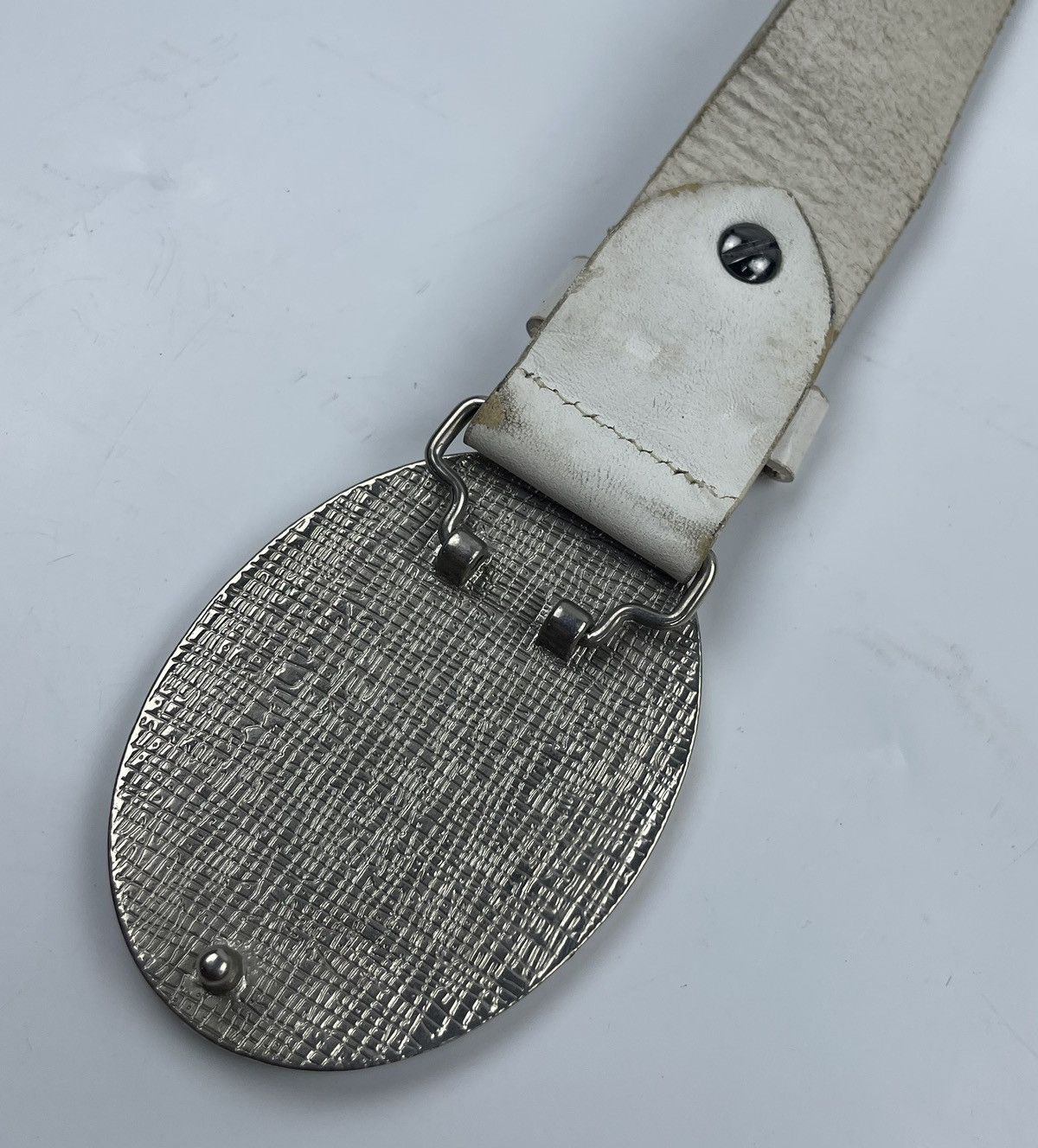 Genuine Leather × Mickey Mouse × Vintage mickey mouse big buckle leather belt tc7 Size 36 - 3 Thumbnail